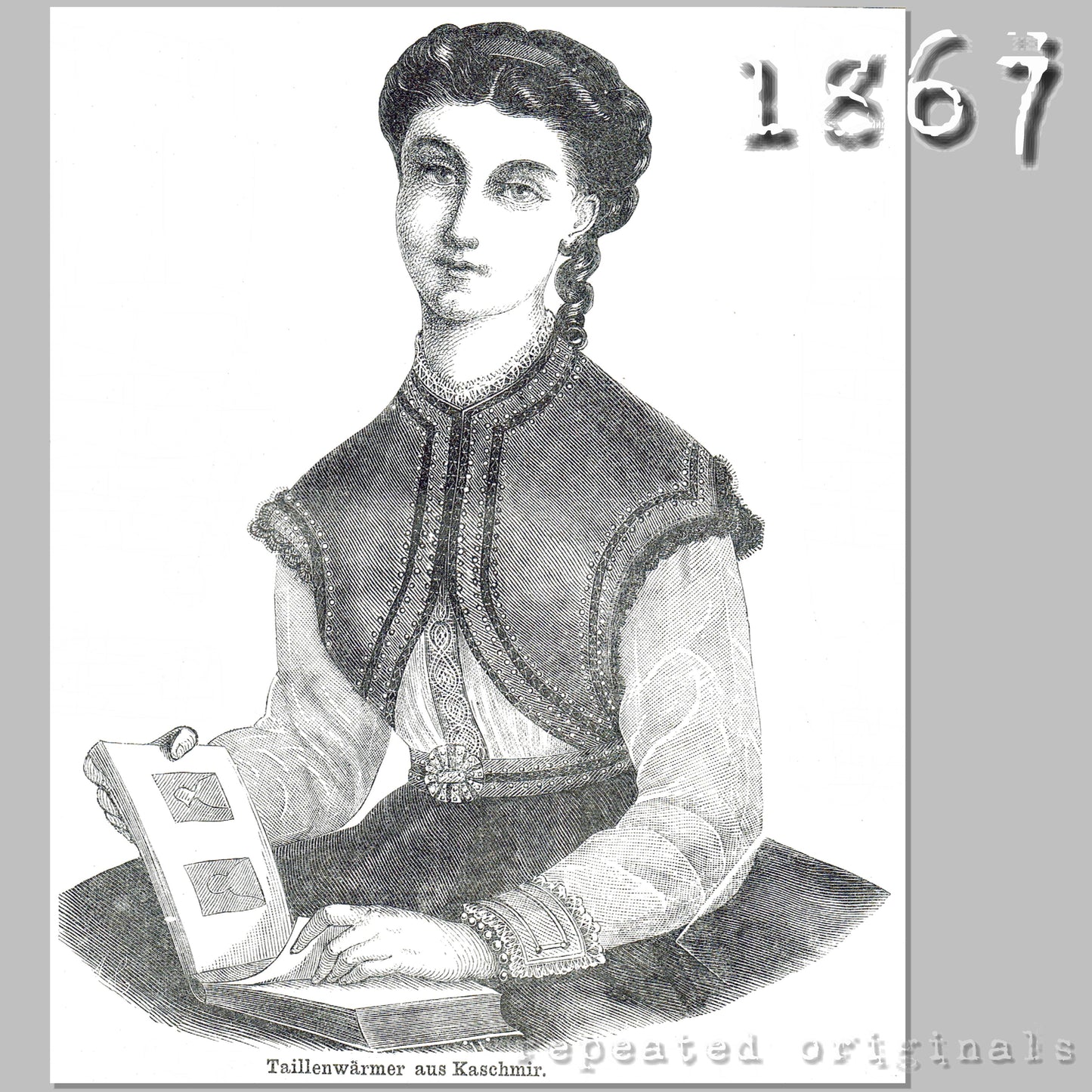 1867 Cashmere Waist Warmer Sewing Pattern - INSTANT DOWNLOAD PDF