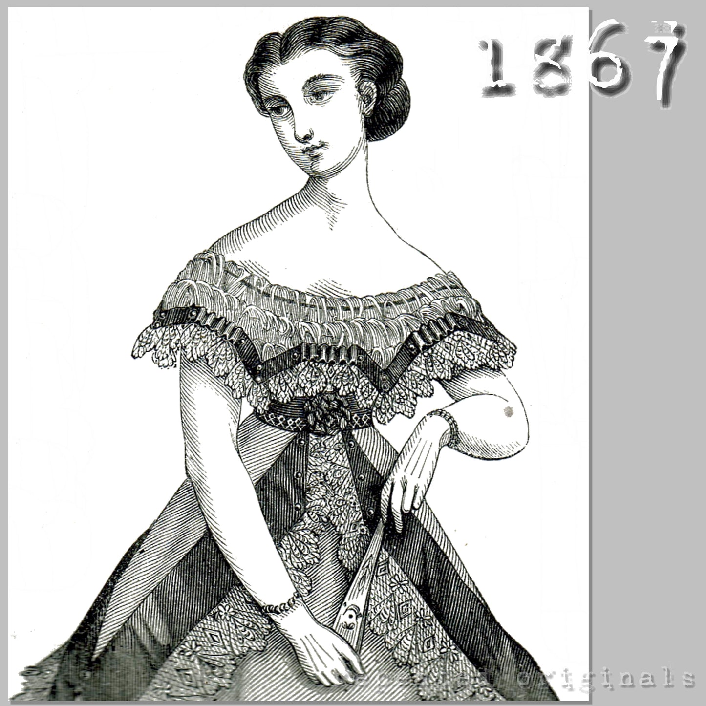 1867 Bodice with Bertha Sewing Pattern - INSTANT DOWNLOAD PDF