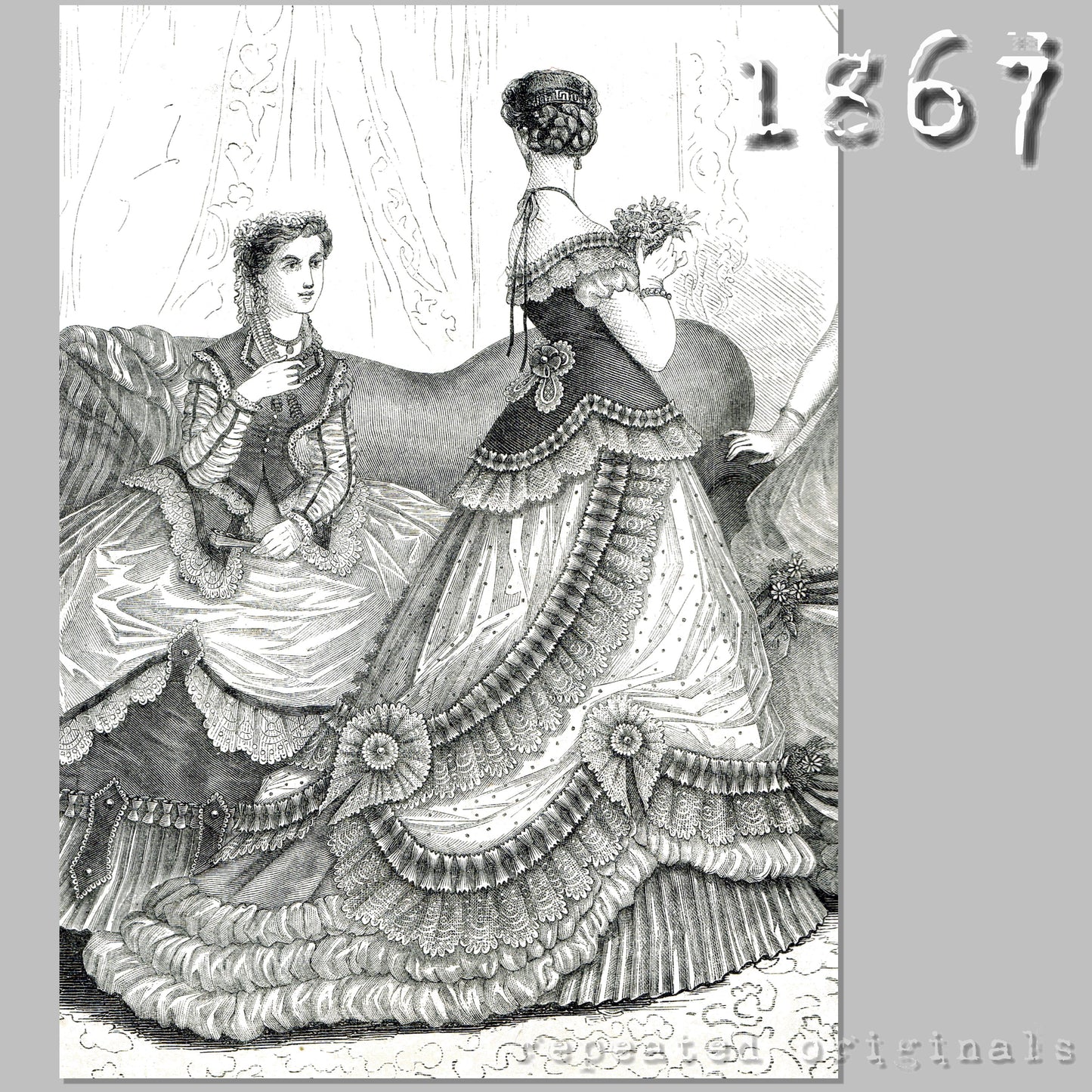 1867 Ball or Society Bodice Sewing Pattern - INSTANT DOWNLOAD PDF