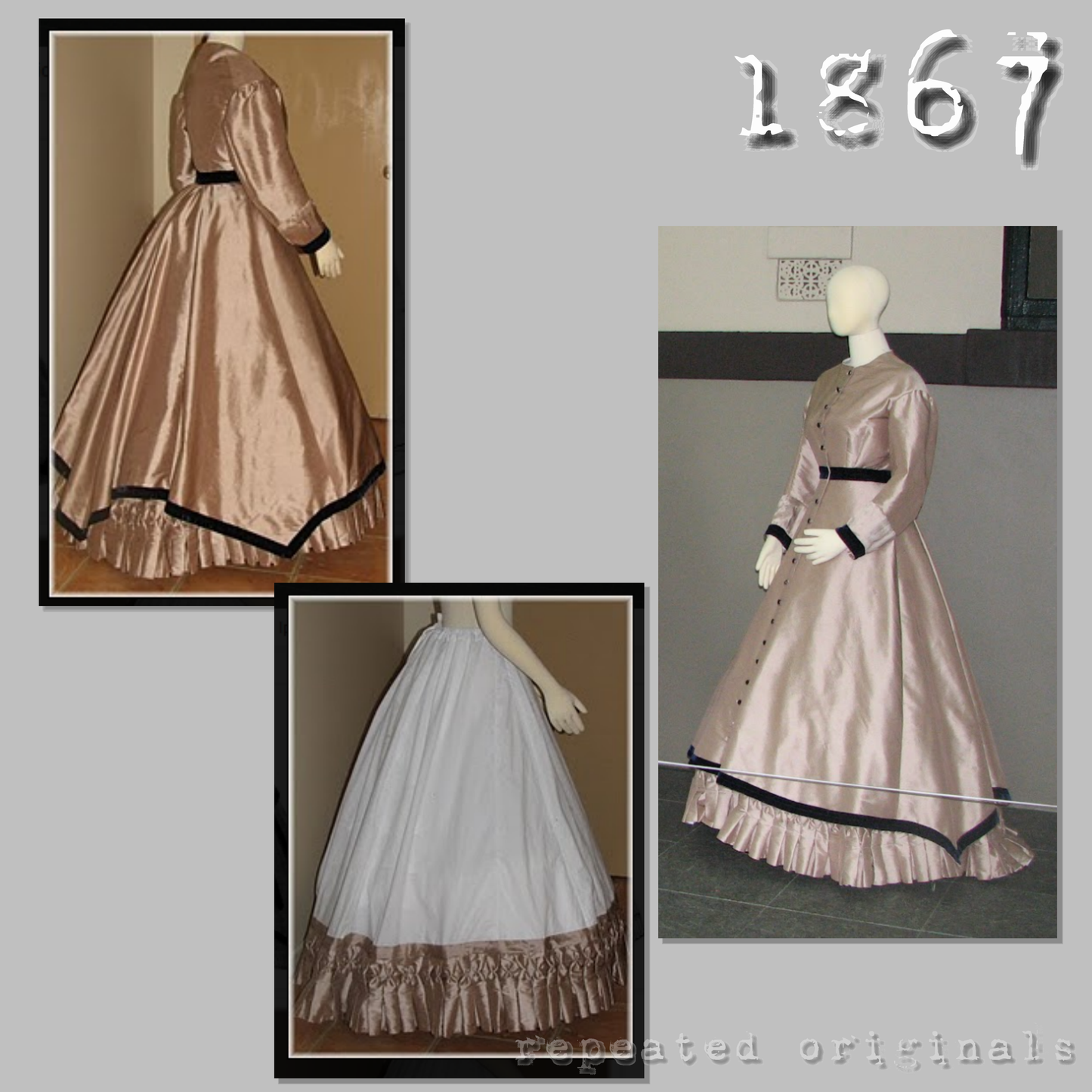 1867 Promenade Outfit with Paletot and Underskirt Sewing Pattern - INSTANT DOWNLOAD PDF