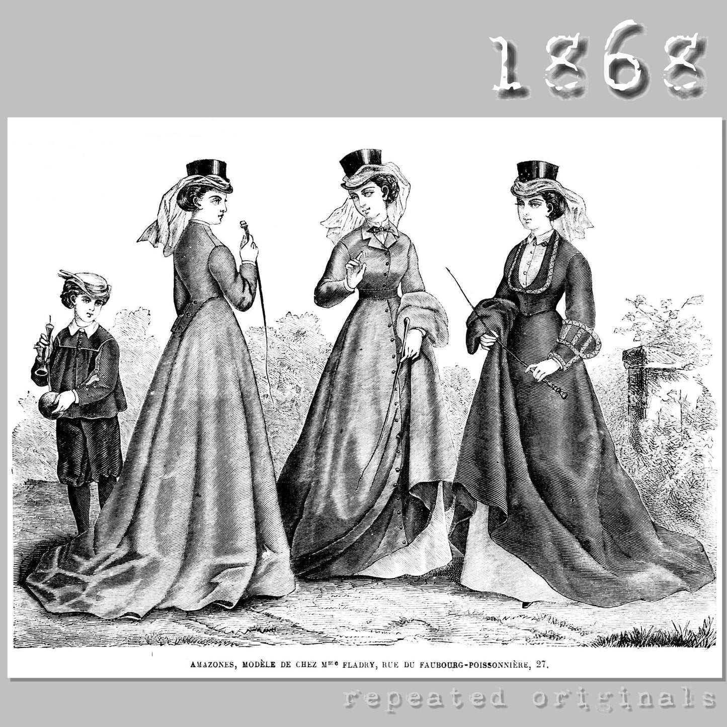 1868 Riding Habit Sewing Pattern - INSTANT DOWNLOAD PDF