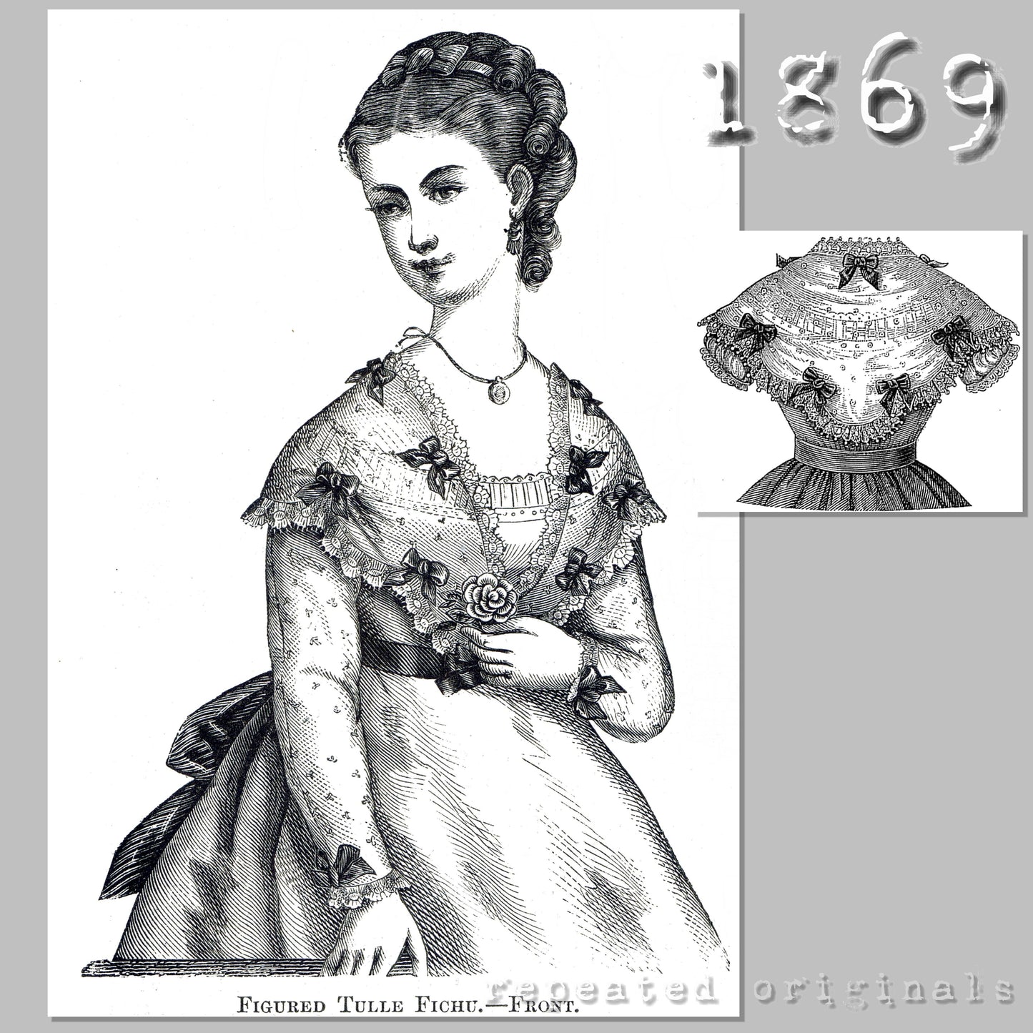 1869 Figured Tulle Fichu Sewing Pattern - INSTANT DOWNLOAD PDF