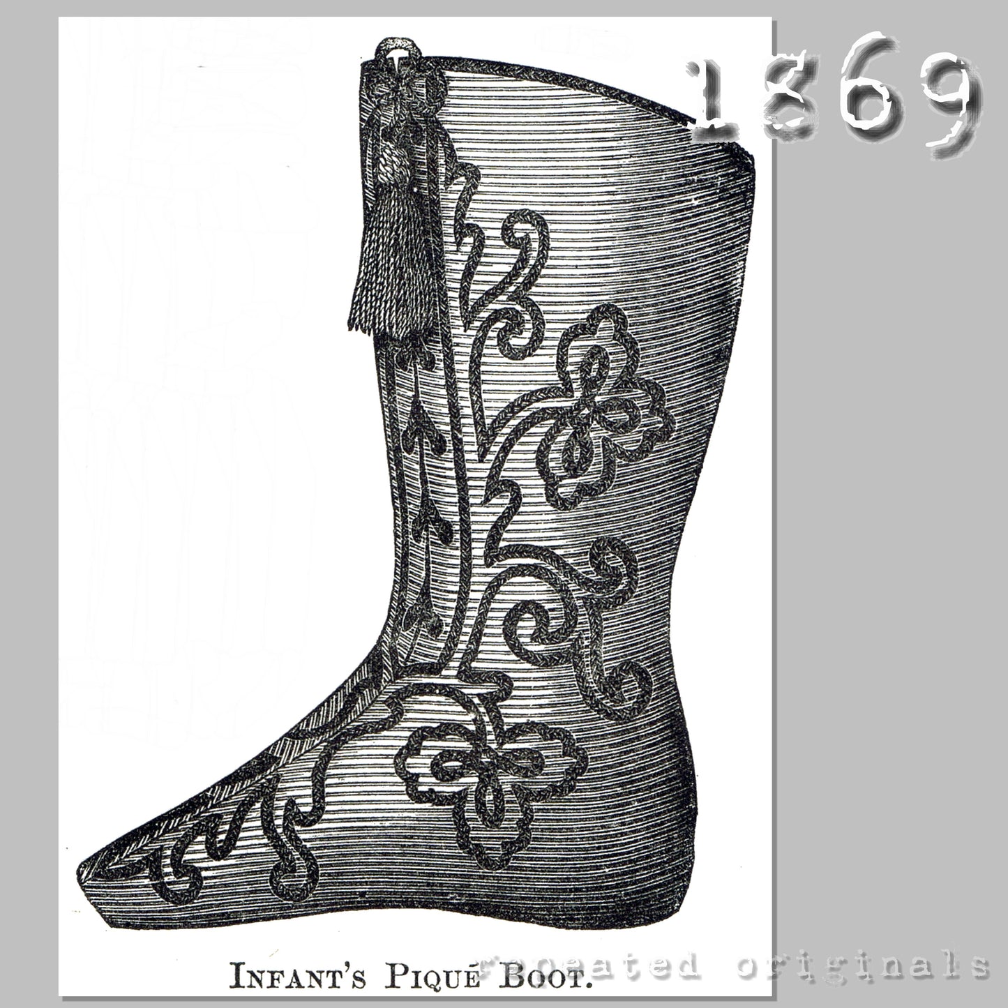 1869 Infant's Boots Sewing Pattern - INSTANT DOWNLOAD PDF