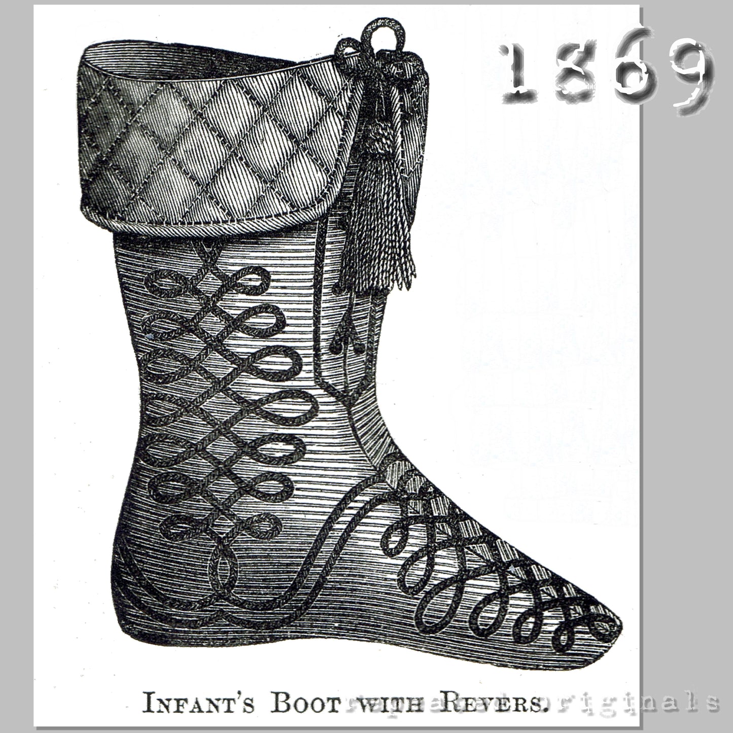1869 Infant's Boots Sewing Pattern - INSTANT DOWNLOAD PDF