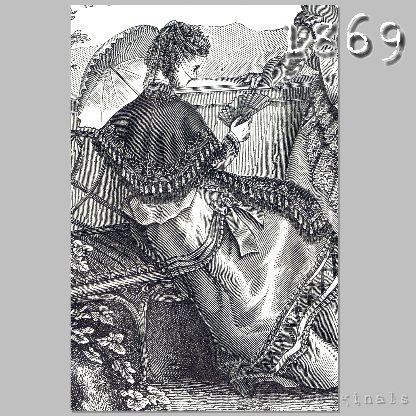 1869 Scarf Mantilla Sewing Pattern - INSTANT DOWNLOAD PDF