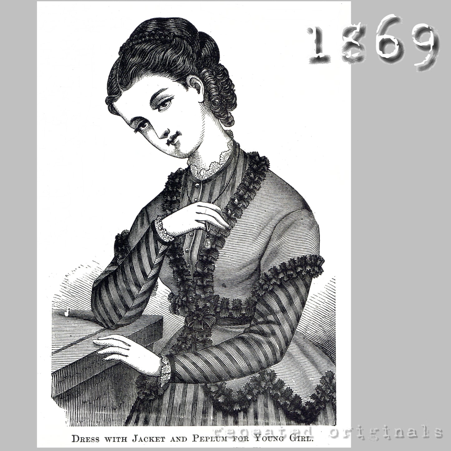1869 Jacket and Peplum for a Young Girl Sewing Pattern - INSTANT DOWNLOAD PDF