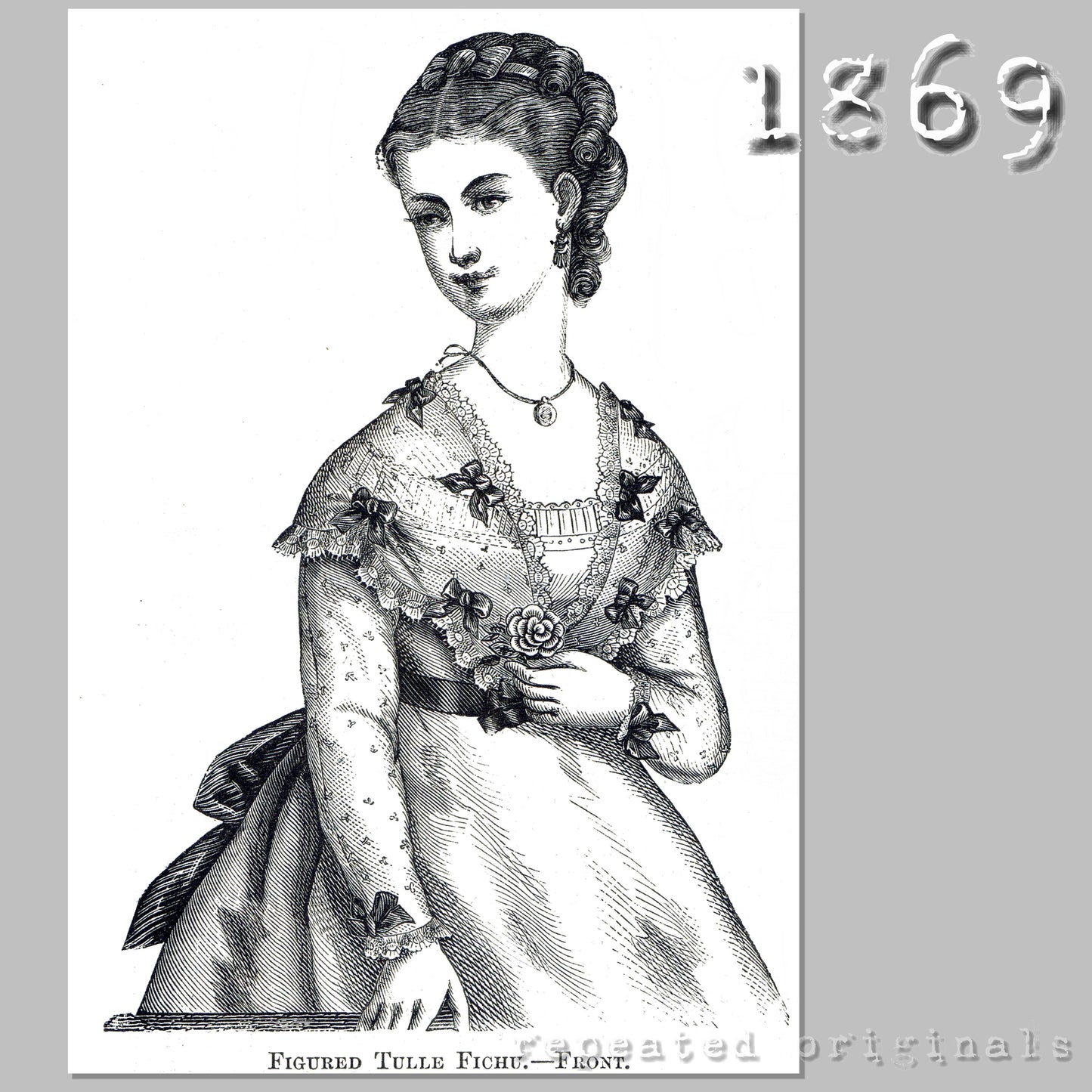 1869 Figured Tulle Fichu Sewing Pattern - INSTANT DOWNLOAD PDF