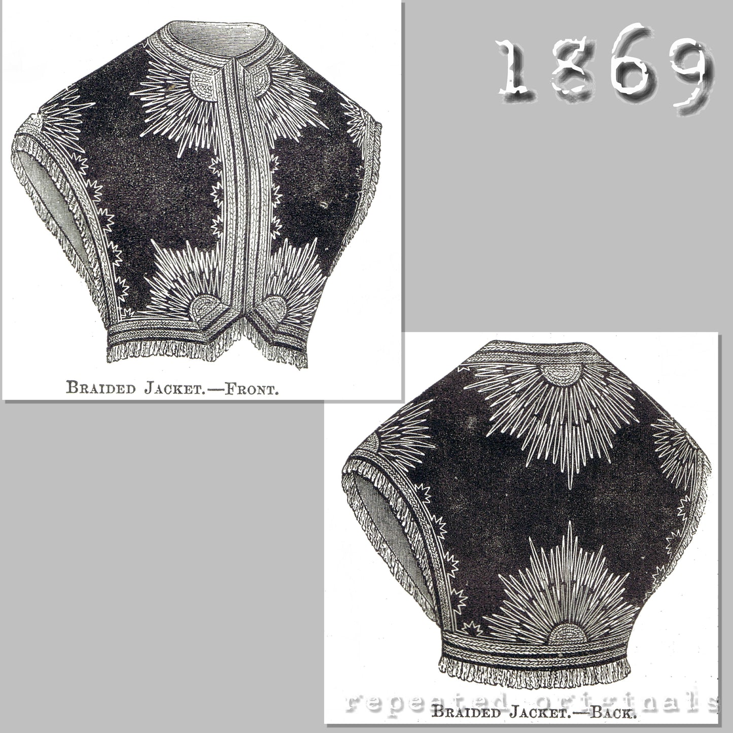 1869 Braided Jacket Sewing Pattern - INSTANT DOWNLOAD PDF