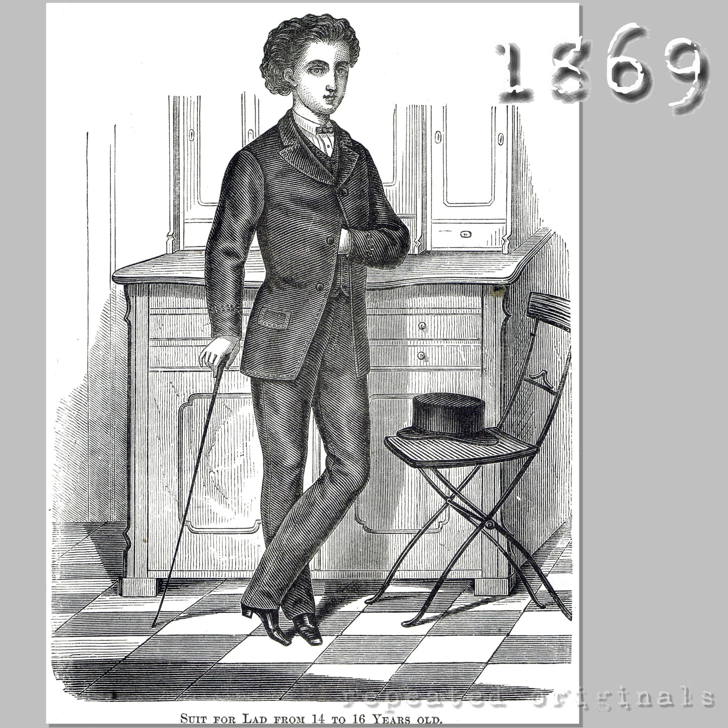 1869 Suit for Lad 14 - 16 Years Sewing Pattern - INSTANT DOWNLOAD PDF