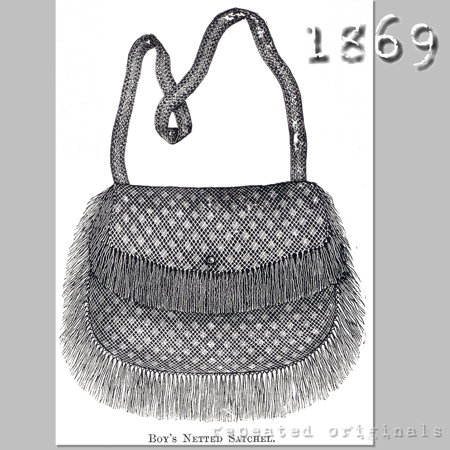 1869 Boy's Netted Satchel Sewing Pattern - INSTANT DOWNLOAD PDF
