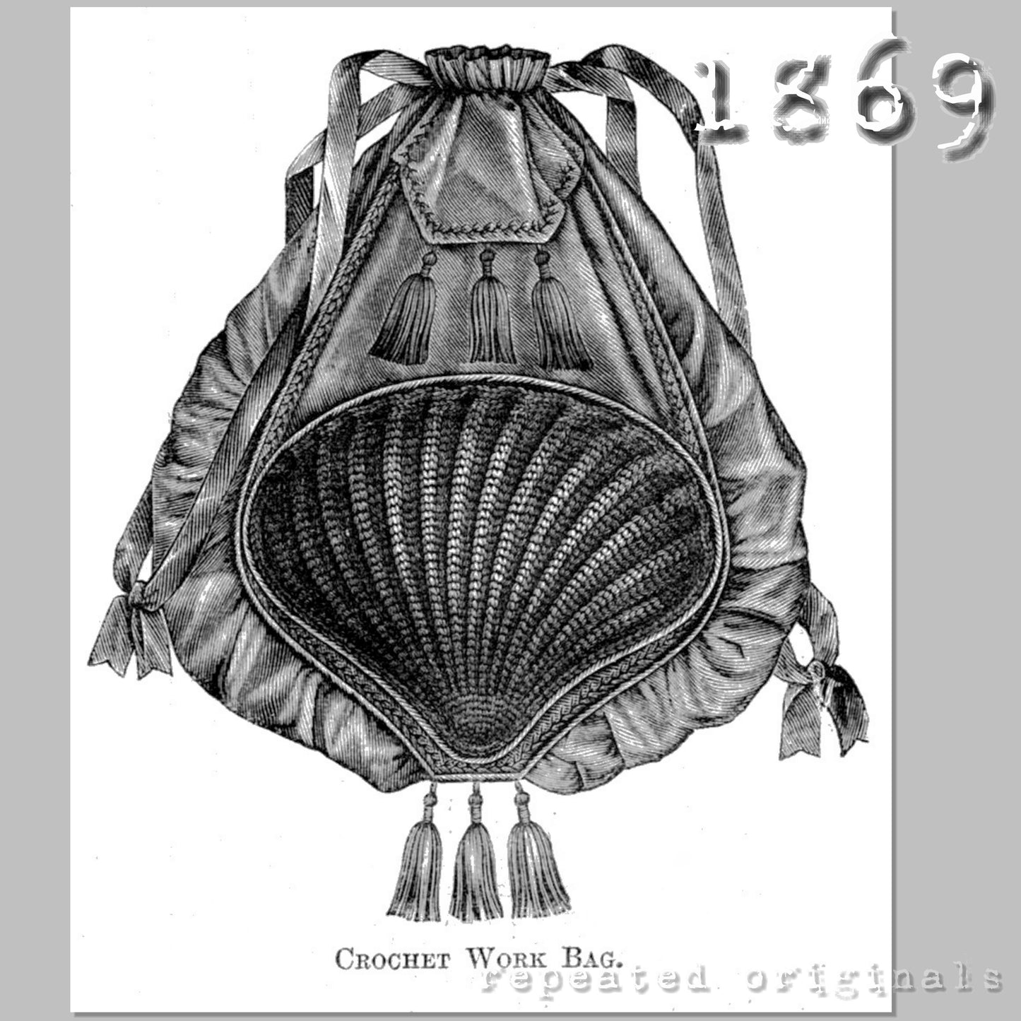 1869 Crochet Work Bag - INSTANT DOWNLOAD PDF