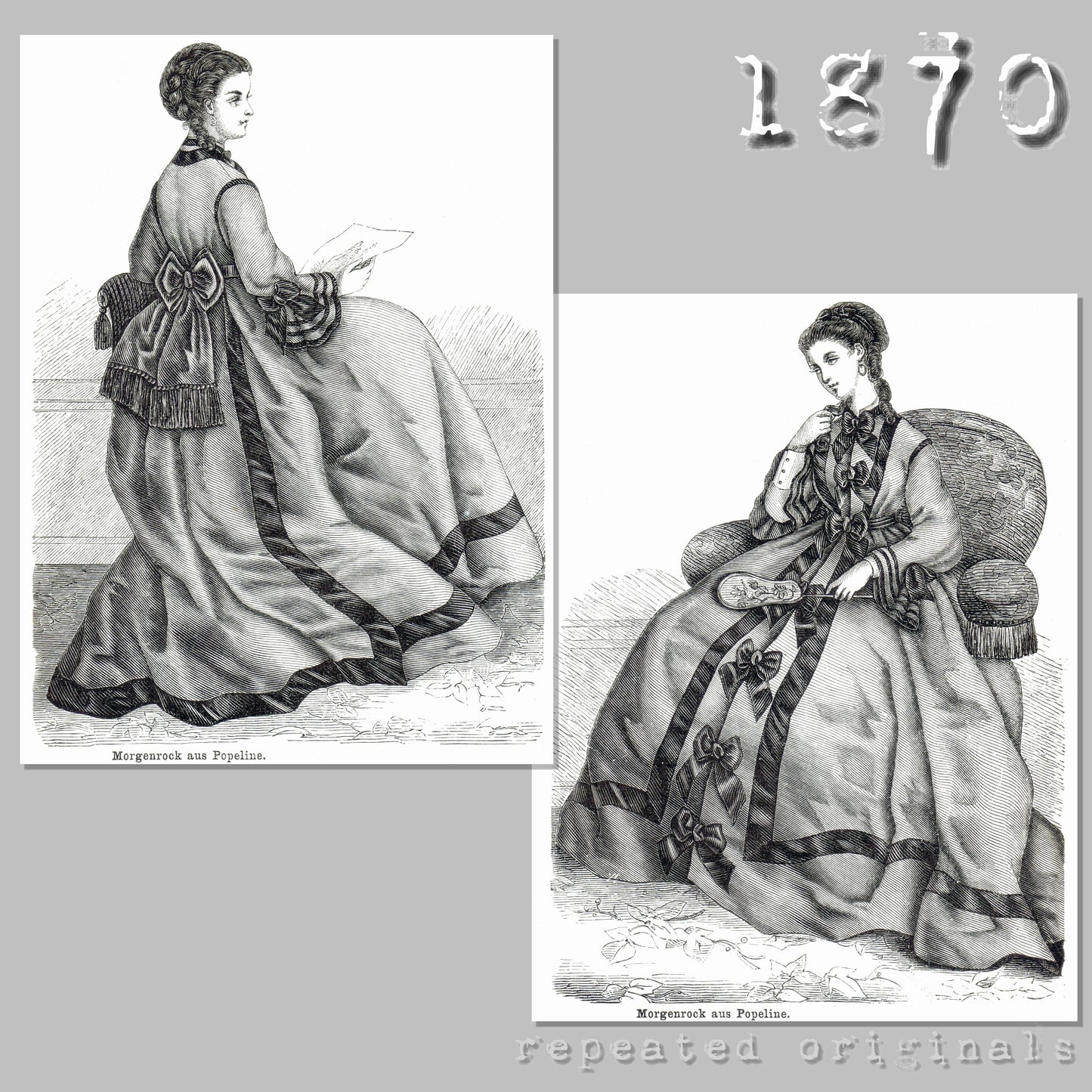 1870 Morning Dress Sewing Pattern - INSTANT DOWNLOAD PDF