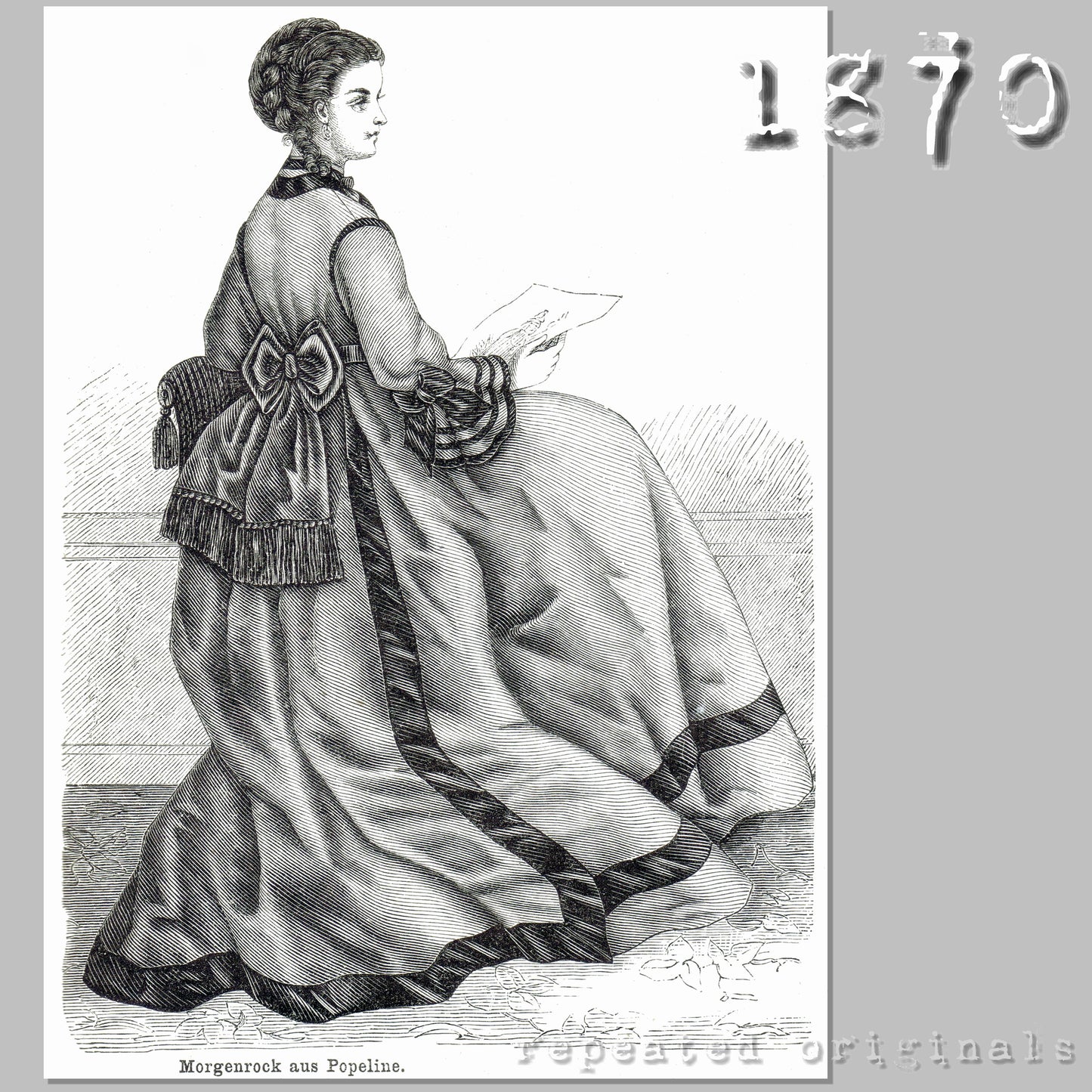 1870 Morning Dress Sewing Pattern - INSTANT DOWNLOAD PDF