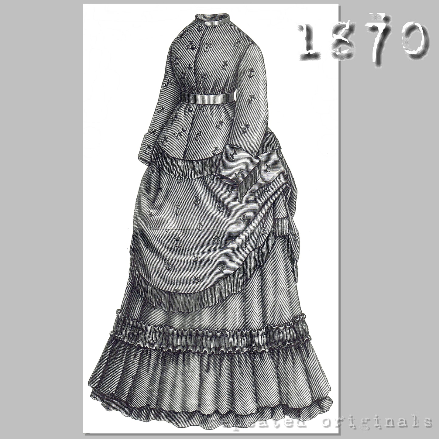 1870 Pansy Coloured Suit Sewing Pattern - INSTANT DOWNLOAD PDF
