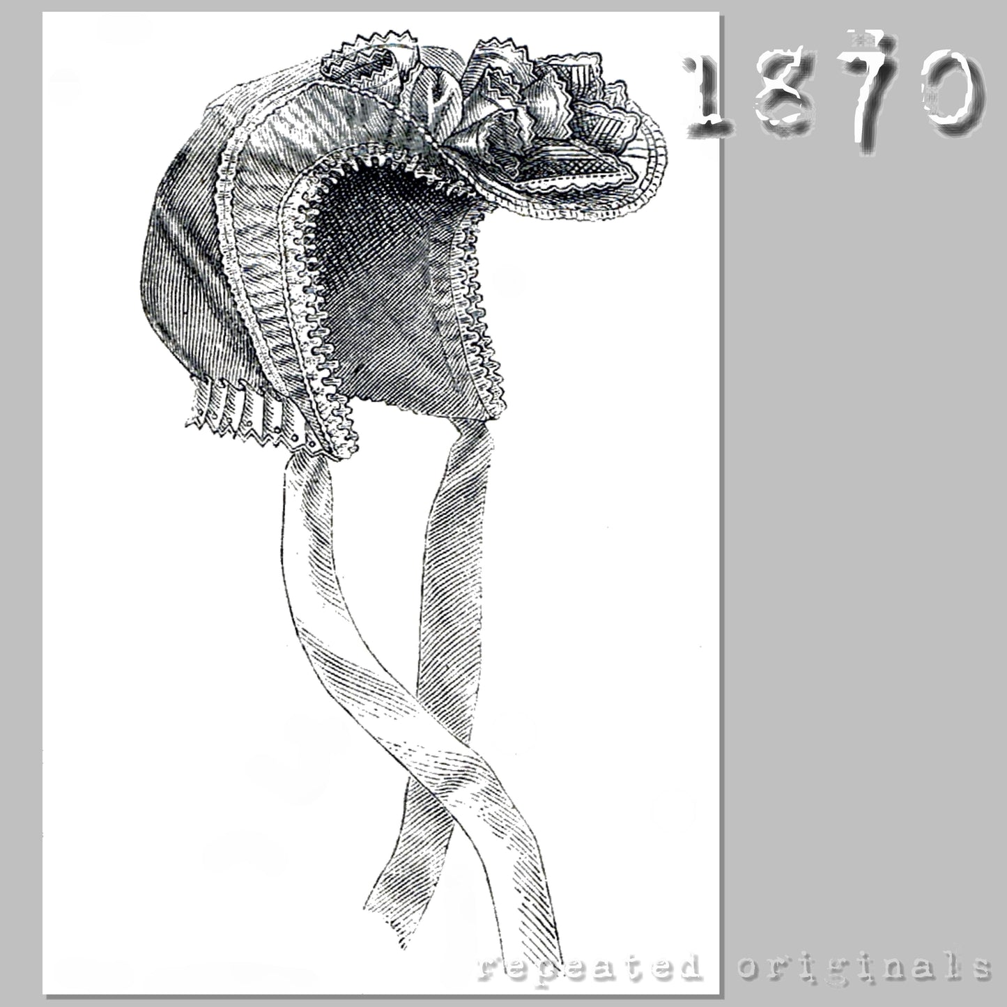 1870 Pique Cap for Child Under 6 Months Sewing Pattern - INSTANT DOWNLOAD PDF