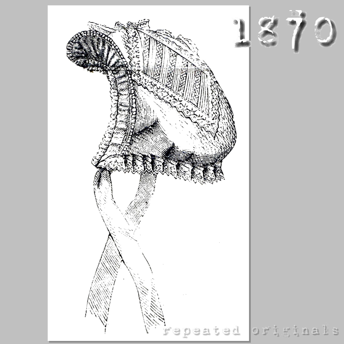 1870 Pique Cap for Child Under 6 Months Sewing Pattern - INSTANT DOWNLOAD PDF