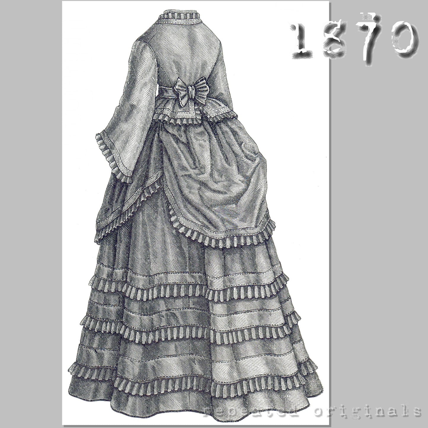 1870 Walking Suit Sewing Pattern - INSTANT DOWNLOAD PDF