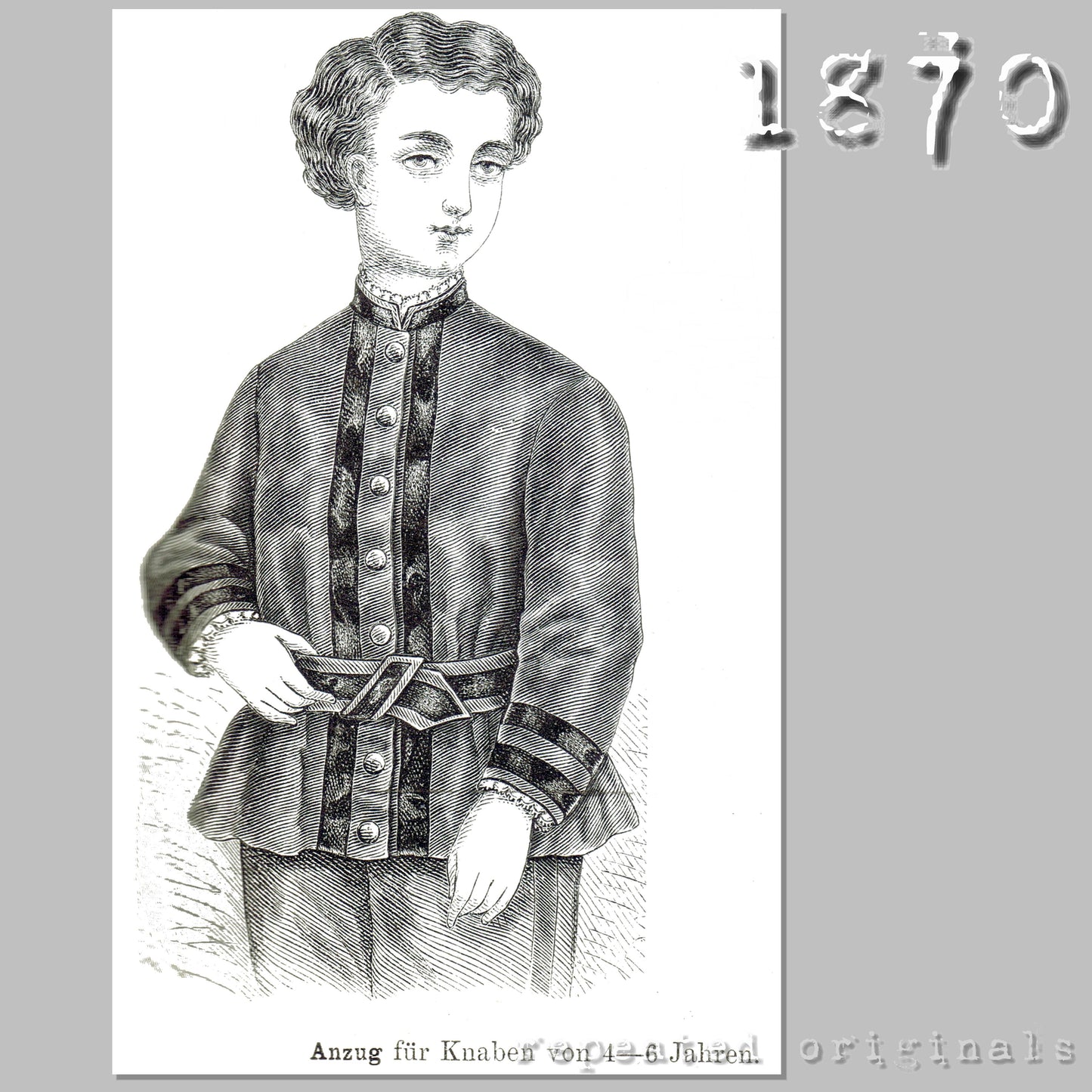 1870 Suit for Boy 4 to 6 years Sewing Pattern - INSTANT DOWNLOAND PDF