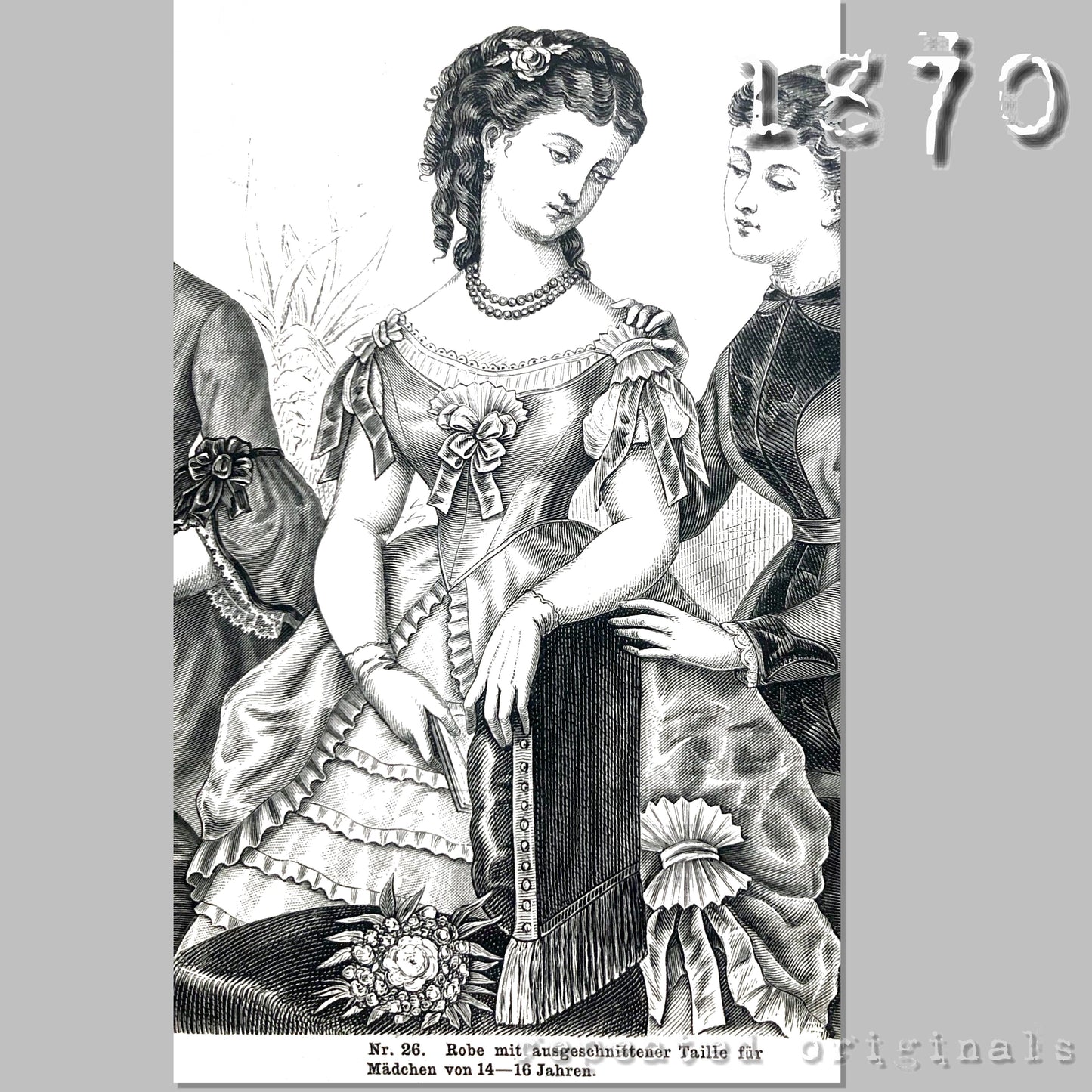 1870 Ball Bodice for girl 14-16 years Sewing Pattern - INSTANT DOWNLOAD PDF