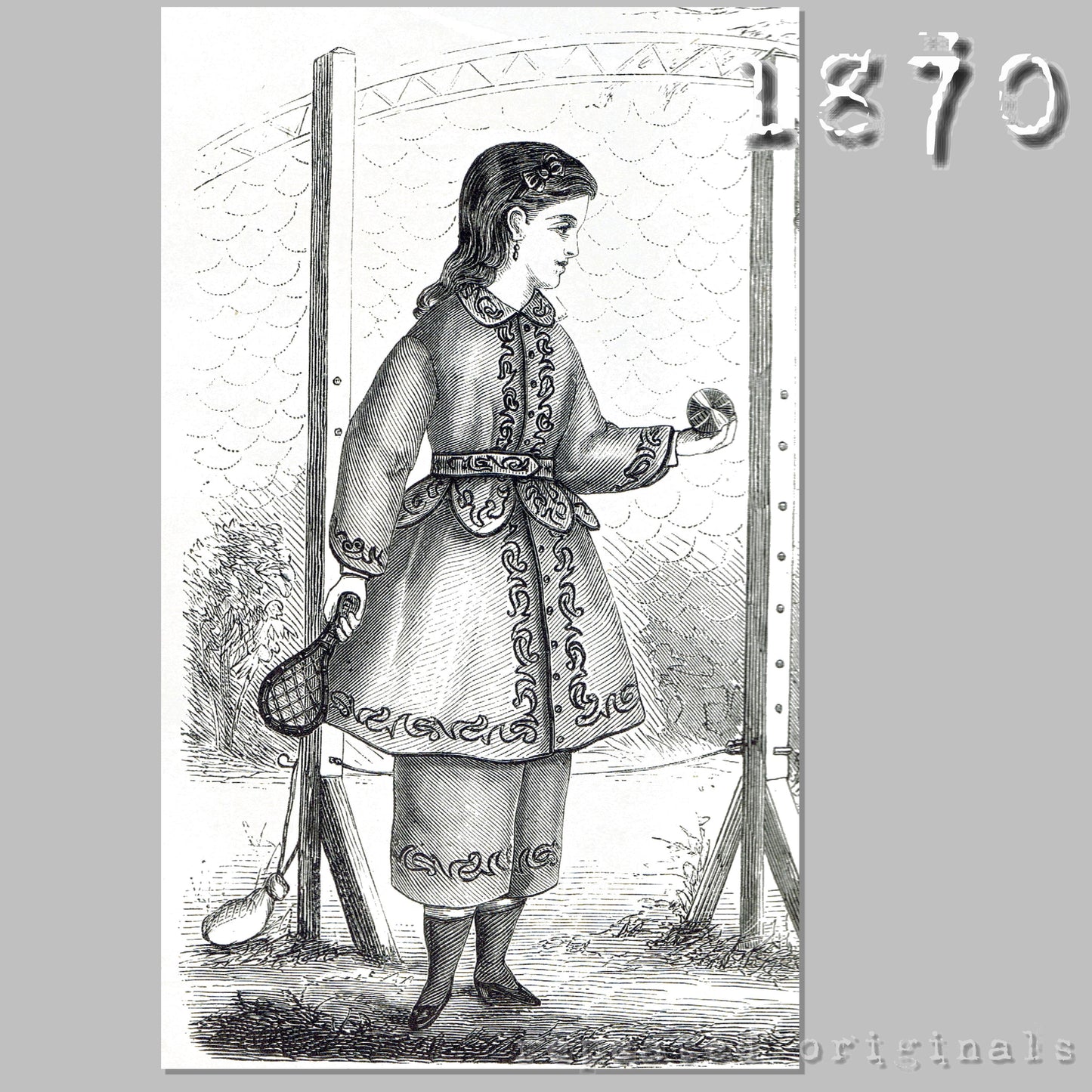 1870 Gymnastic Costume for Girl 8 - 10 Years Sewing Pattern - INSTANT DOWNLOAD PDF