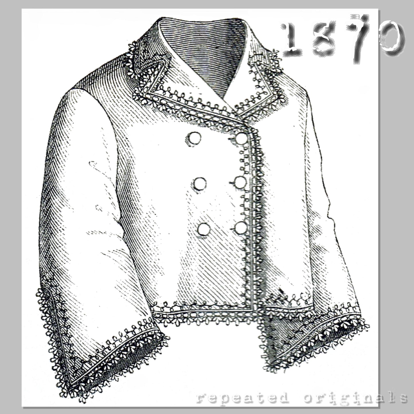1870 Jacket for Girl 5-7 Sewing Pattern - INSTANT DOWNLOAD PDF