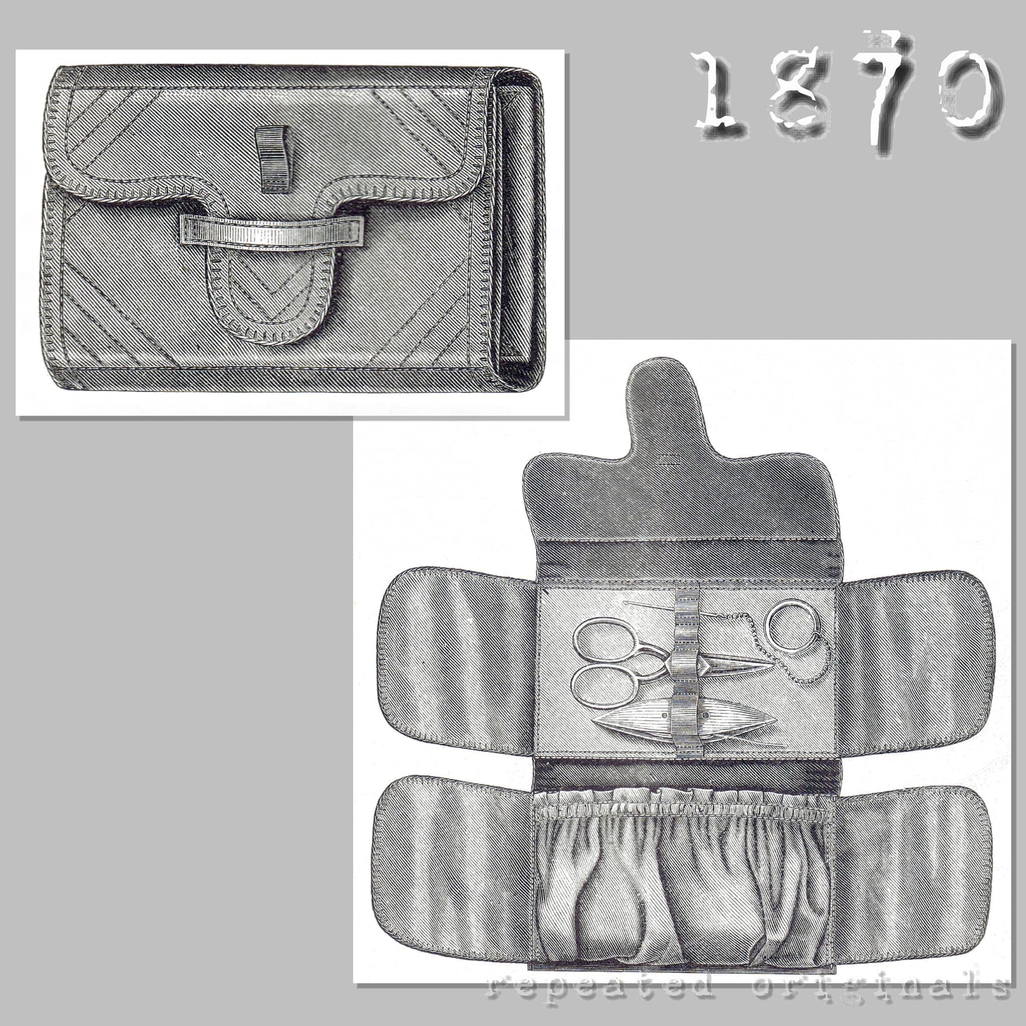 1870 Tatting Case Sewing Pattern - INSTANT DOWNLOAD PDF