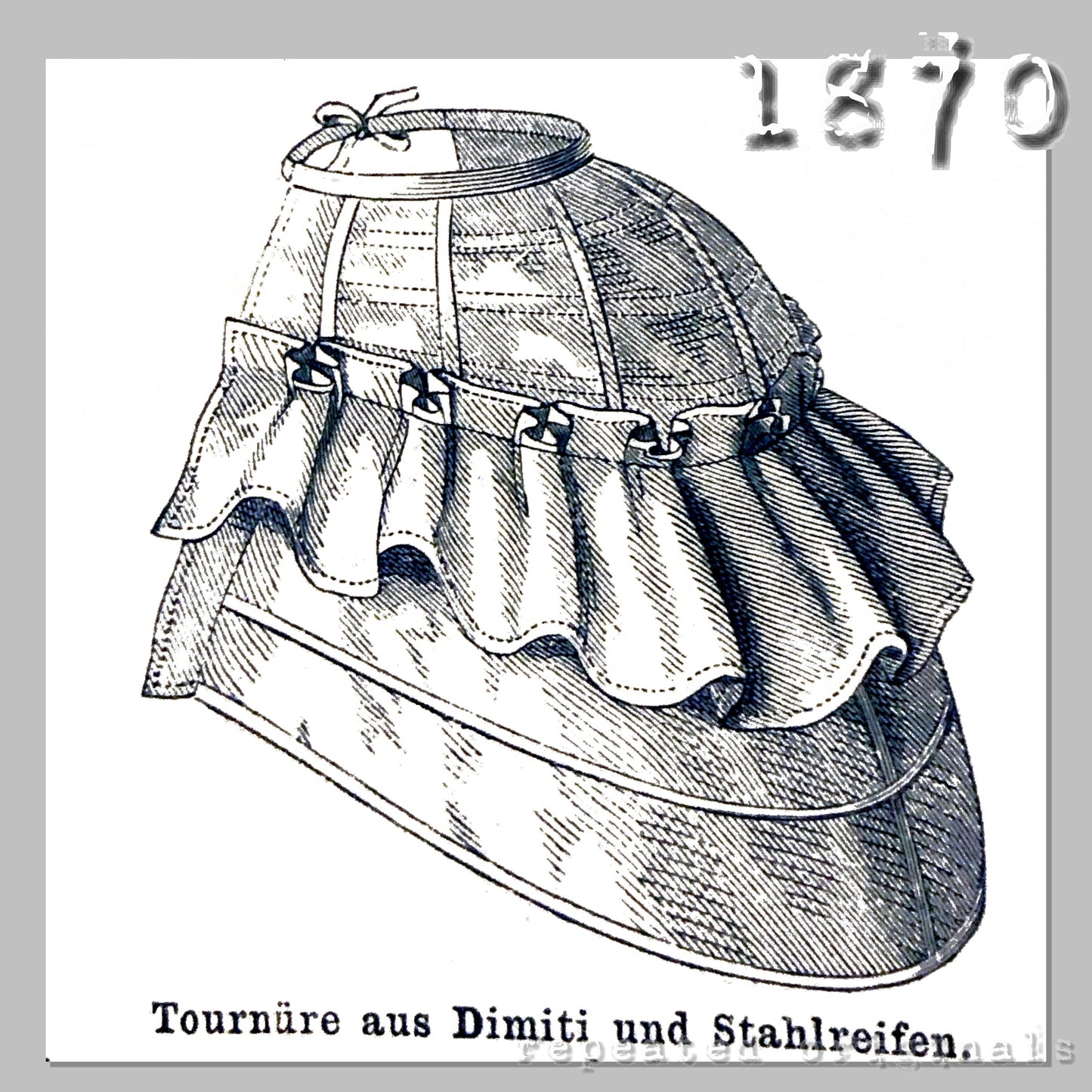 1870 Bustle Sewing Pattern - INSTANT DOWNLOAD PDF