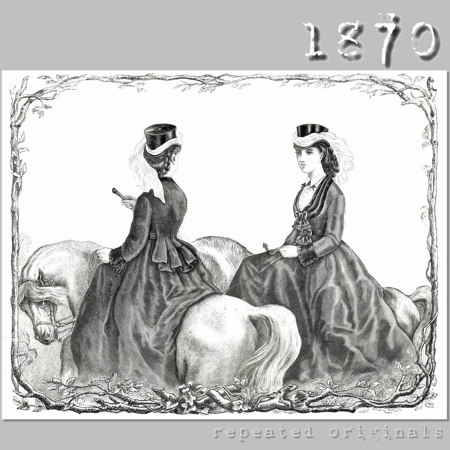 1870 Riding Habit (Jacket and Skirt) Sewing Pattern - INSTANT DOWNLOAD PDF