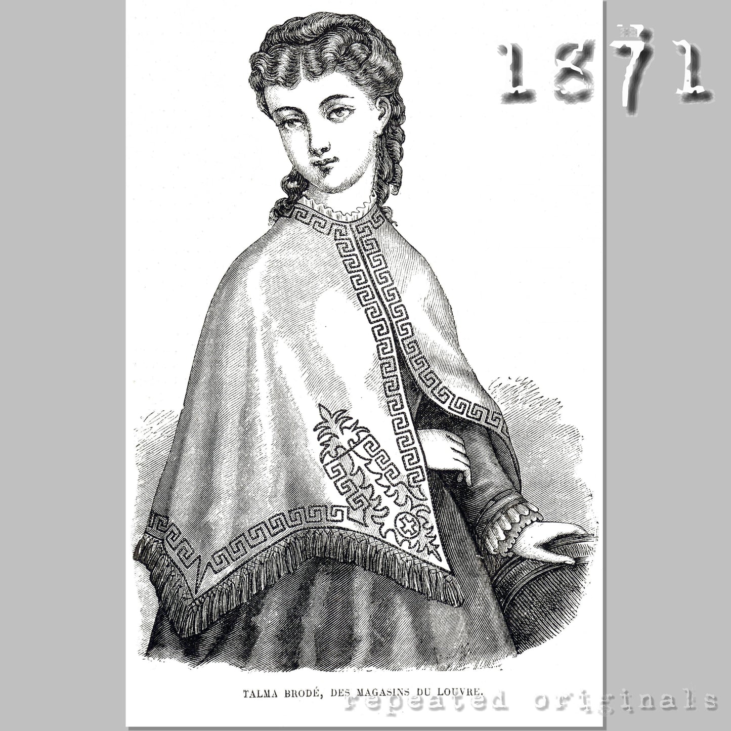 1871 Embroidered Talma Sewing Pattern - INSTANT DOWNLOAD PDF