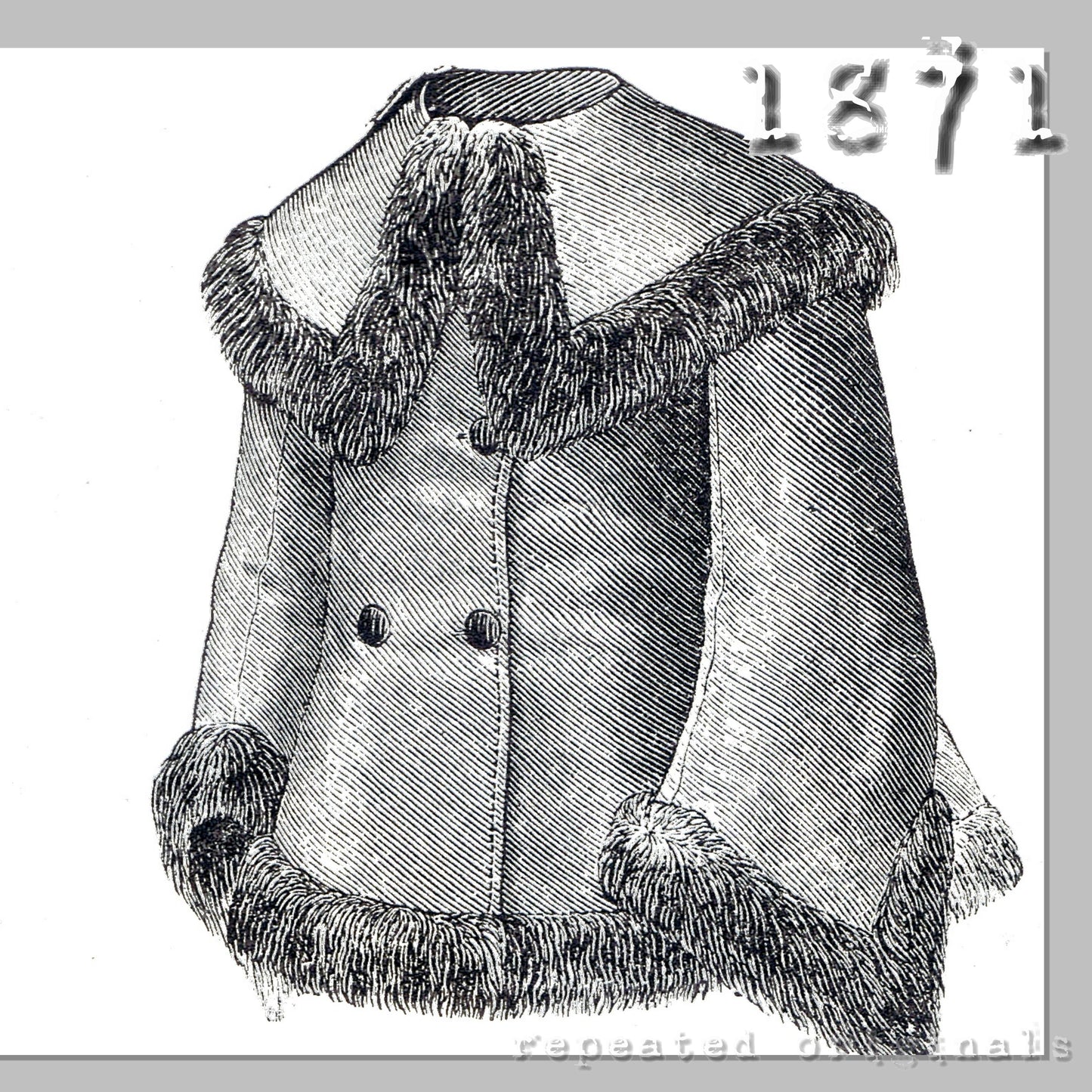 1871 Paletot for a Girl 5 - 7 Years Sewing Pattern - INSTANT DOWNLOAD PDF
