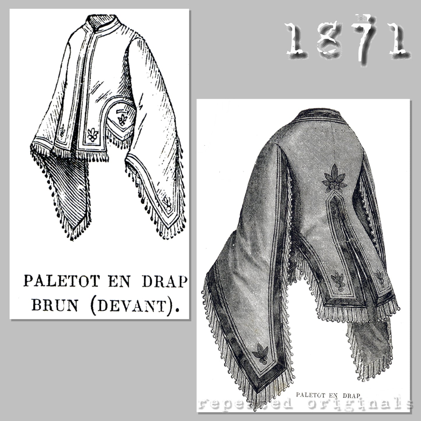 1871 Paletot Sewing Pattern - INSTANT DOWNLOAD PDF
