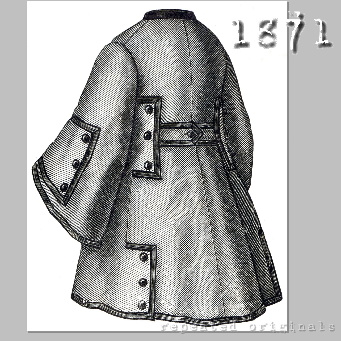 1871 Paletot for Child 3 to 5 Sewing Pattern - INSTANT DOWNLOAD PDF