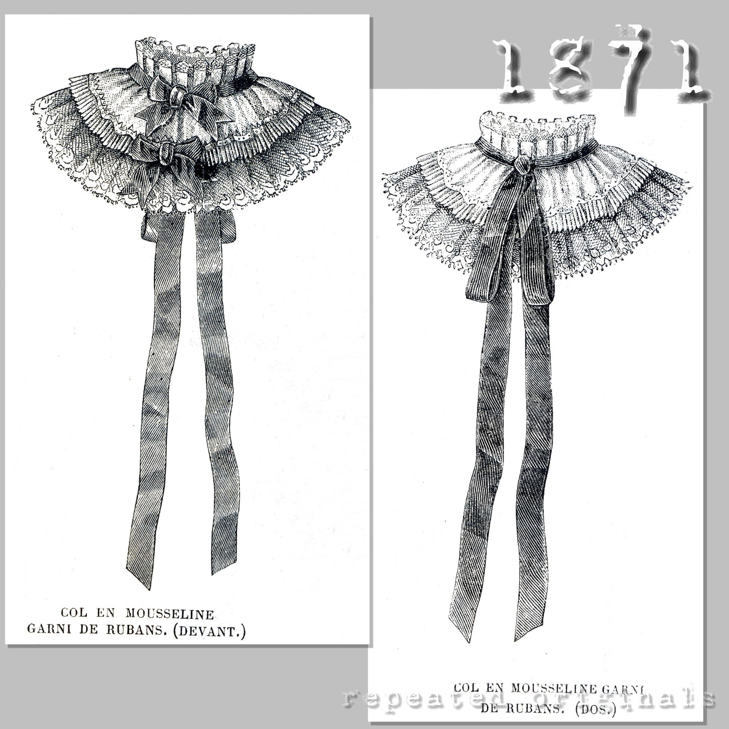 1871 Collar Sewing Pattern - INSTANT DOWNLOAD PDF
