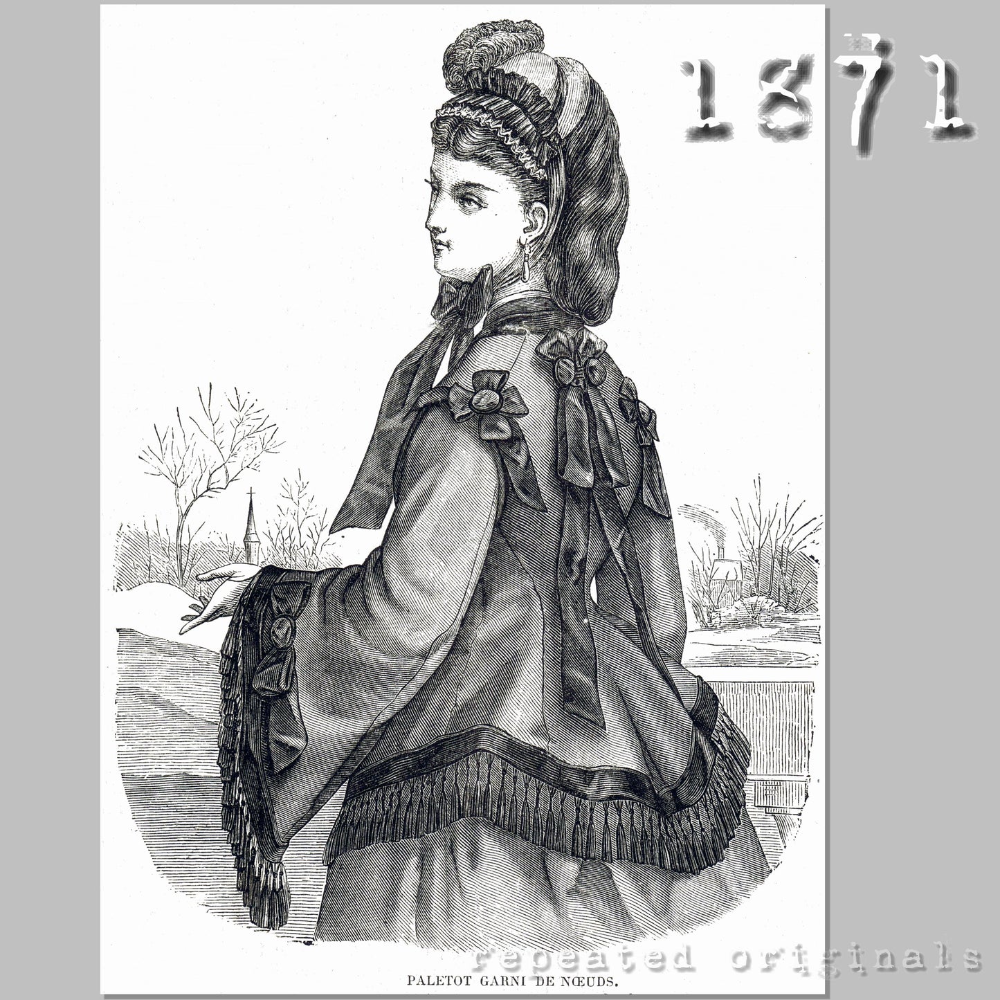 1871 Paletot with Bows Sewing Pattern - INSTANT DOWNLOAD PDF