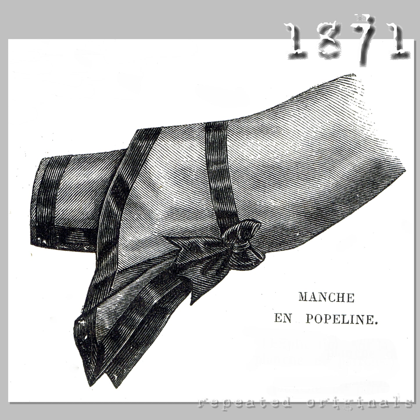 1871 Two Sleeves Sewing Pattern - INSTANT DOWNLOAD PDF
