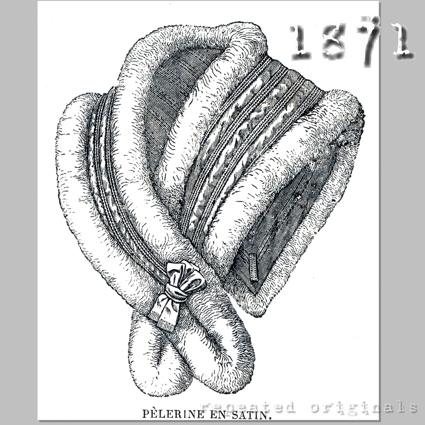 1871 Satin Pelerine Sewing Pattern - INSTANT DOWNLOAD PDF