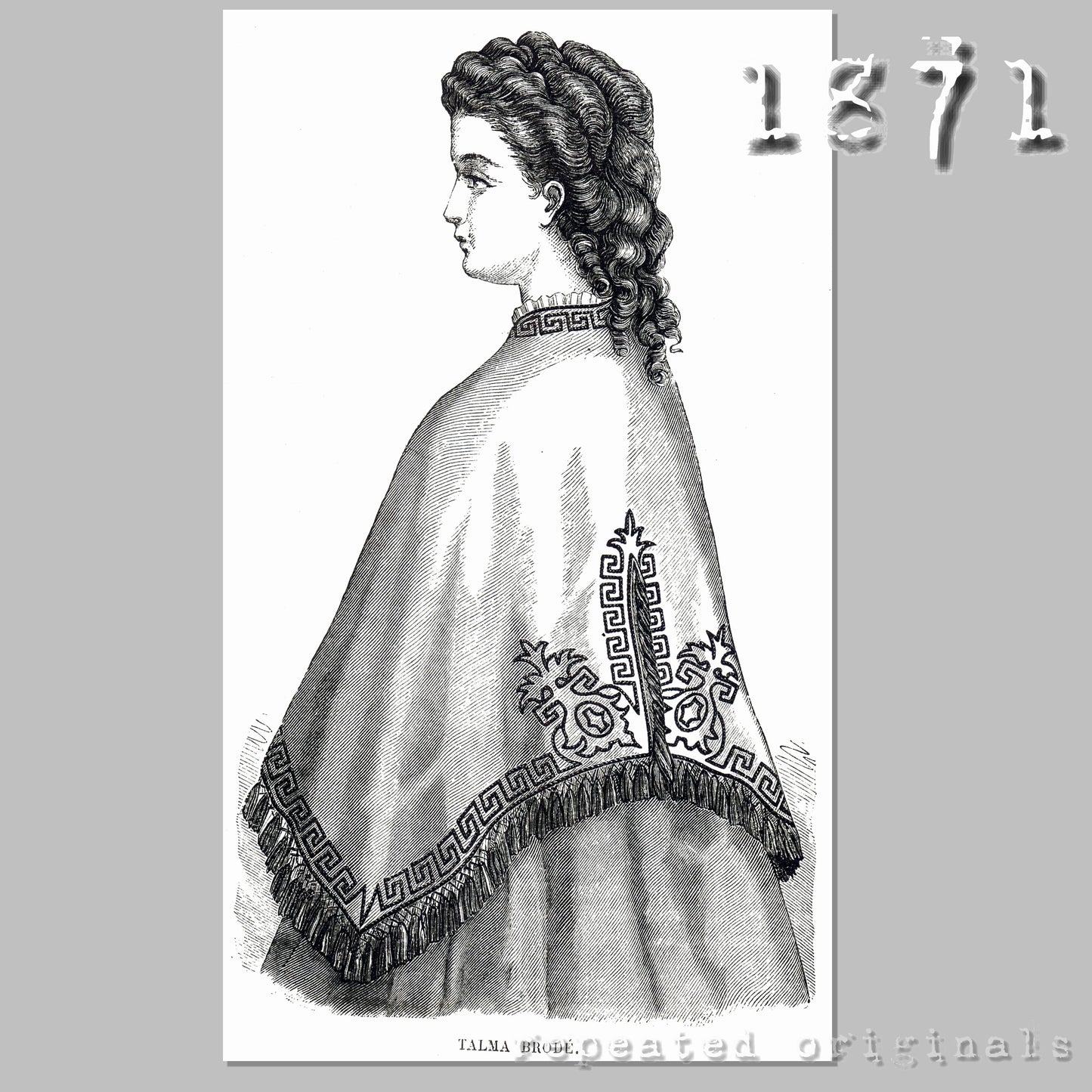 1871 Embroidered Talma Sewing Pattern - INSTANT DOWNLOAD PDF