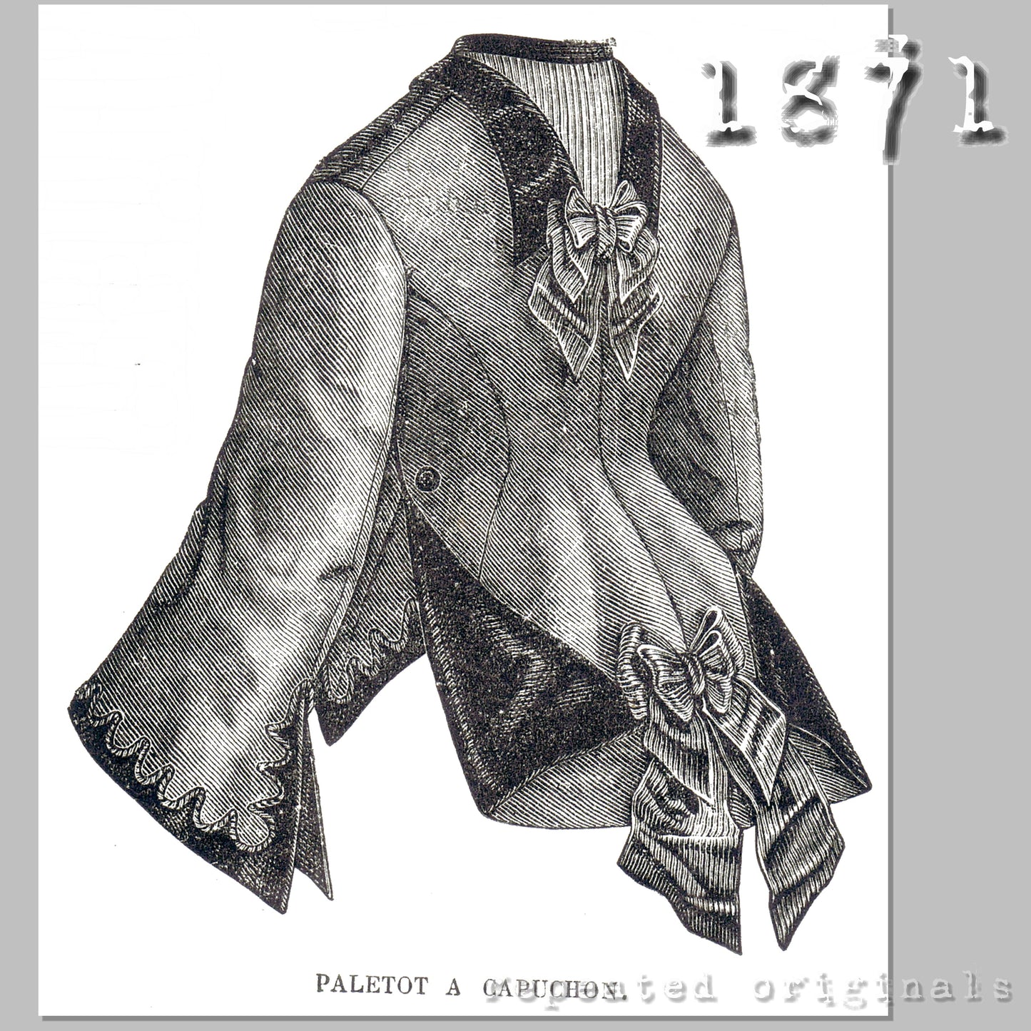 1871 Hooded Paletot Sewing Pattern - INSTANT DOWNLOAD PDF