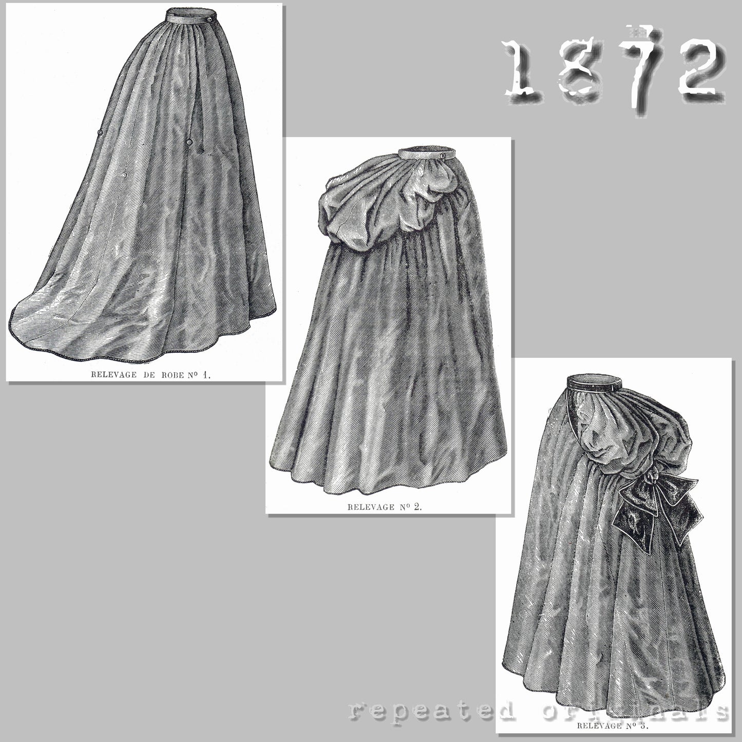 1872 Skirt Lifter Sewing Instructions - INSTANT DOWNLOAD PDF