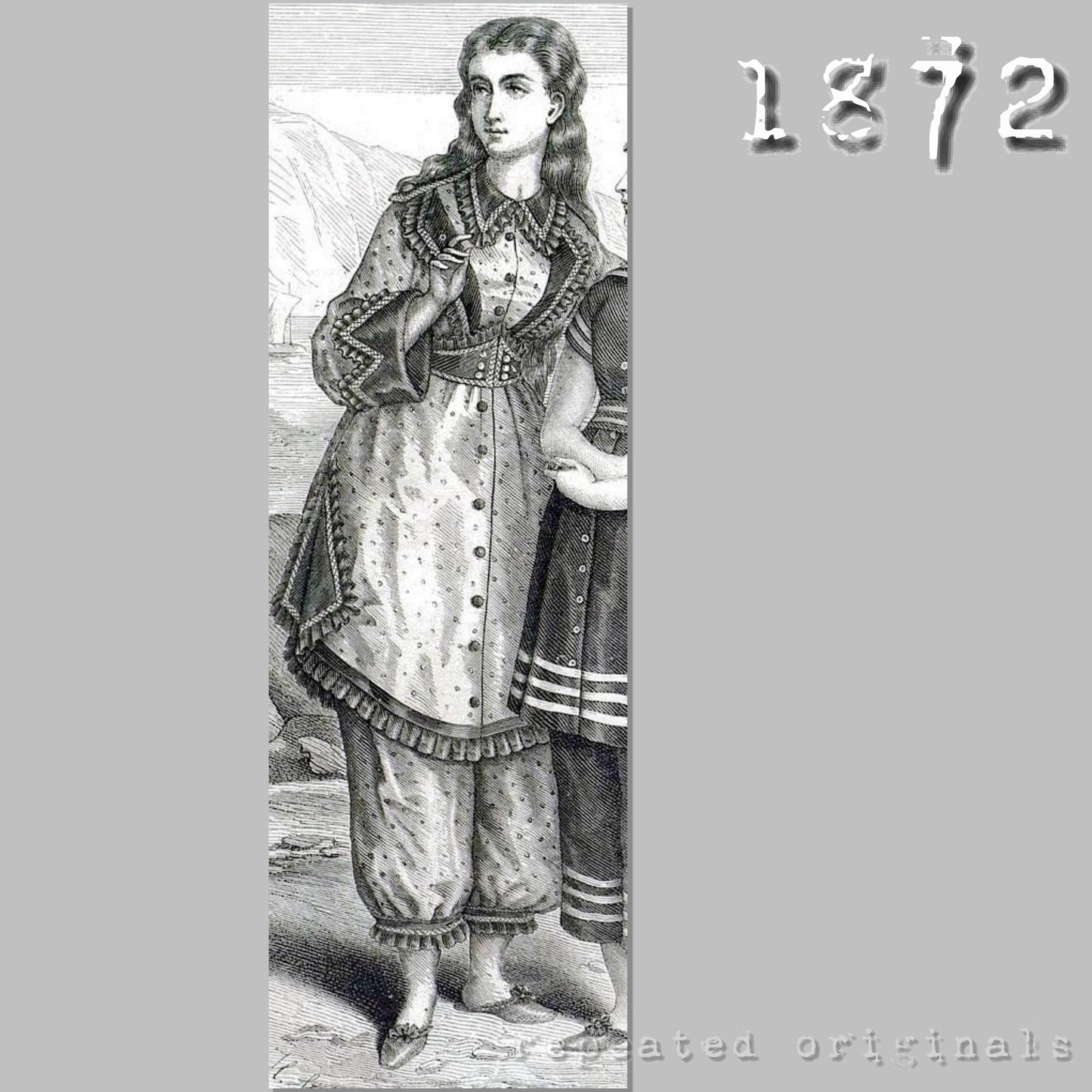 1872 Bathing Suit Sewing Pattern - INSTANT DOWNLOAD PDF
