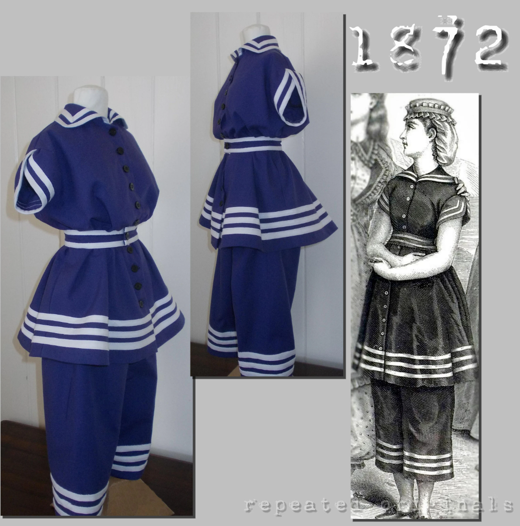 1872 Bathing Suit Sewing Pattern - INSTANT DOWNLOAD PDF