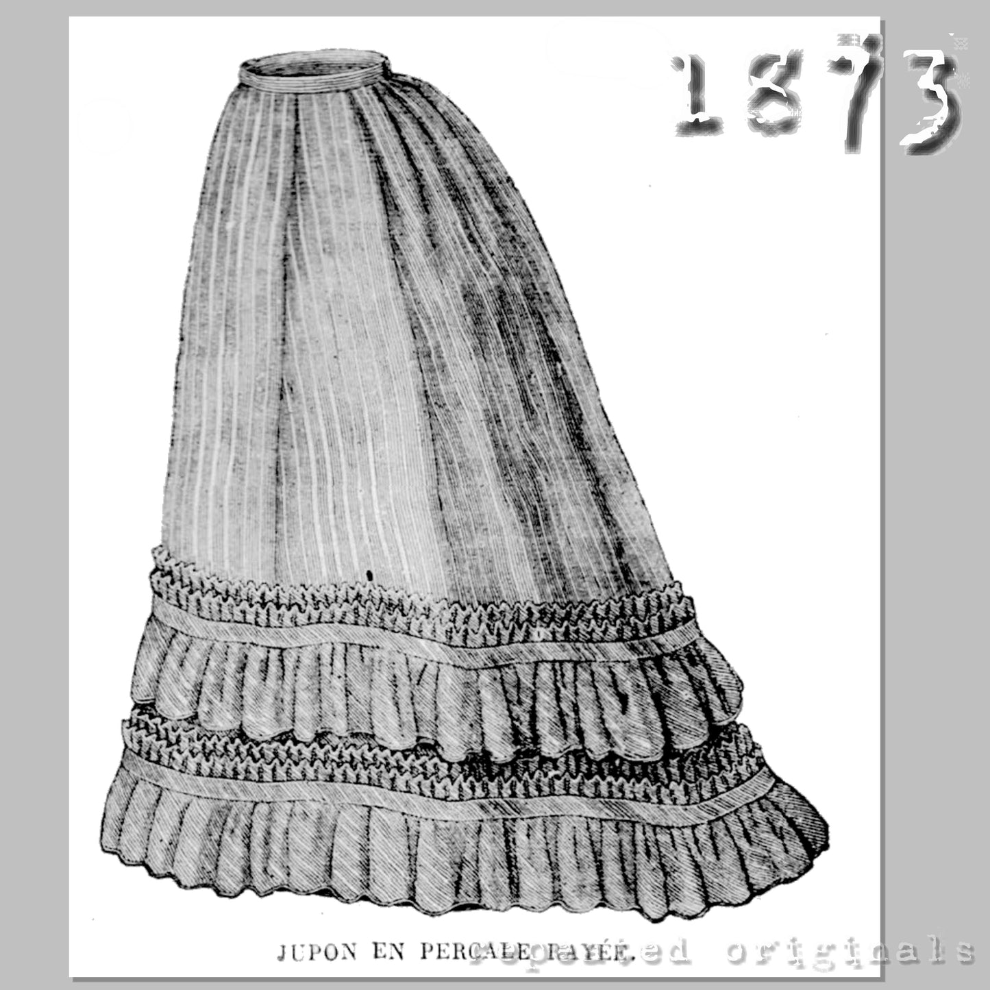 1873 Underskirt Sewing Pattern - INSTANT DOWNLOAD PDF