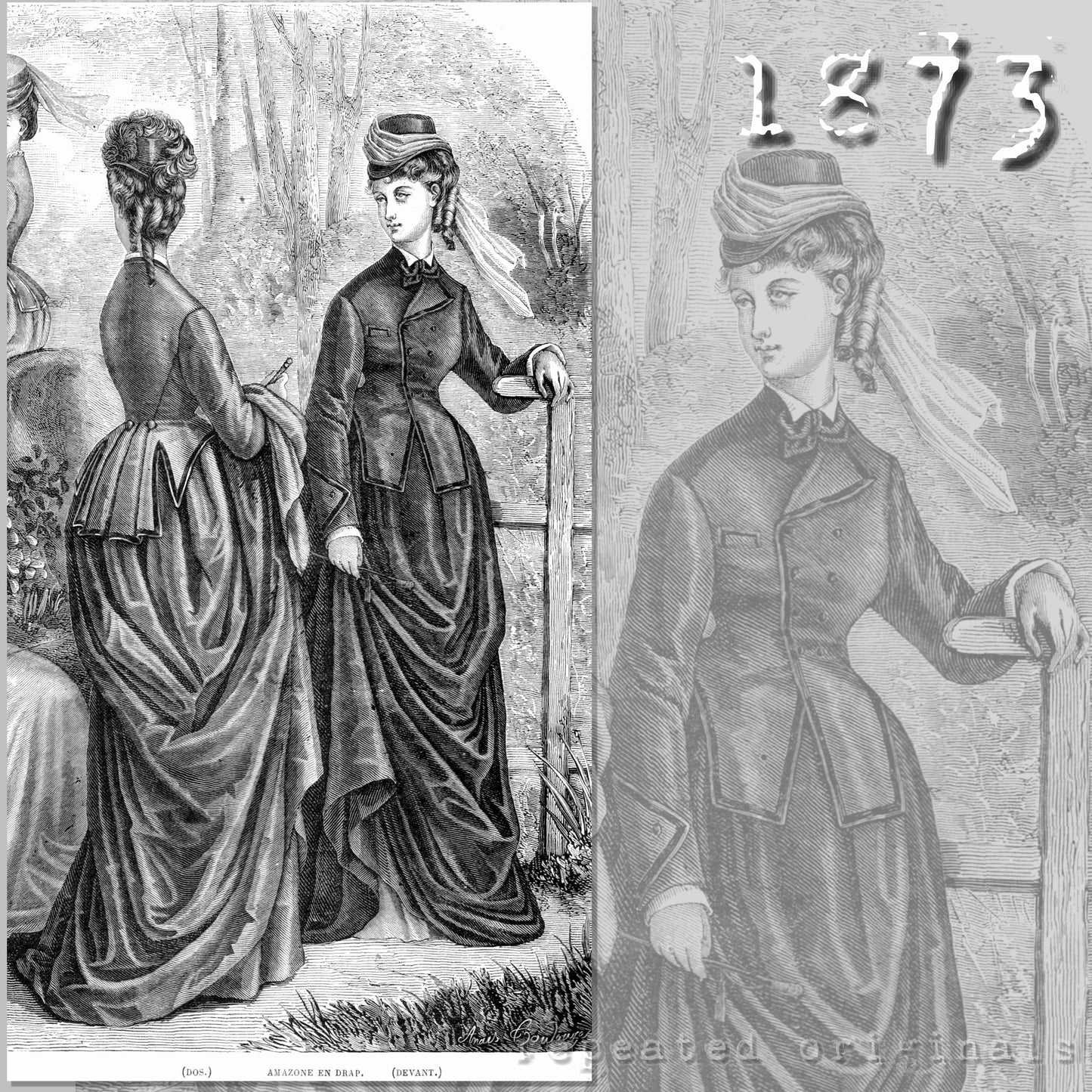1873 Riding Habit Sewing Pattern - INSTANT DOWNLOAD PDF