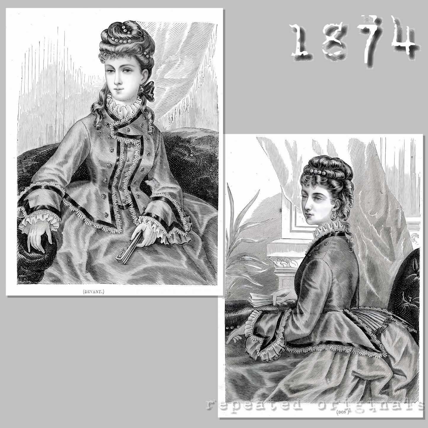 1874 Bodice Sewing Pattern - INSTANT DOWNLOAD PDF