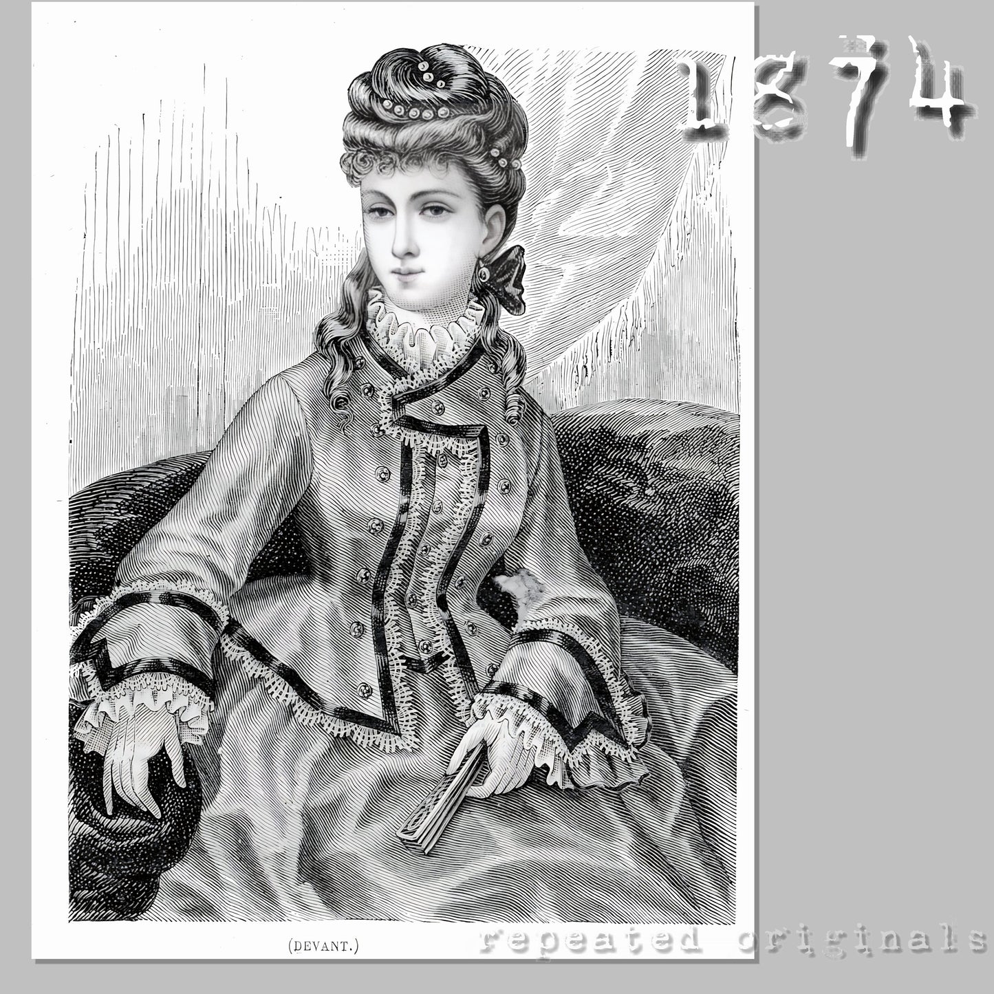 1874 Bodice Sewing Pattern - INSTANT DOWNLOAD PDF