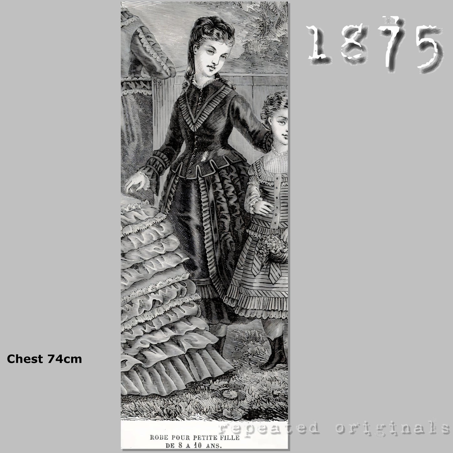 1875 Bodice for a Girl 8-10 Years Sewing Pattern - INSTANT DOWNLOAD PDF