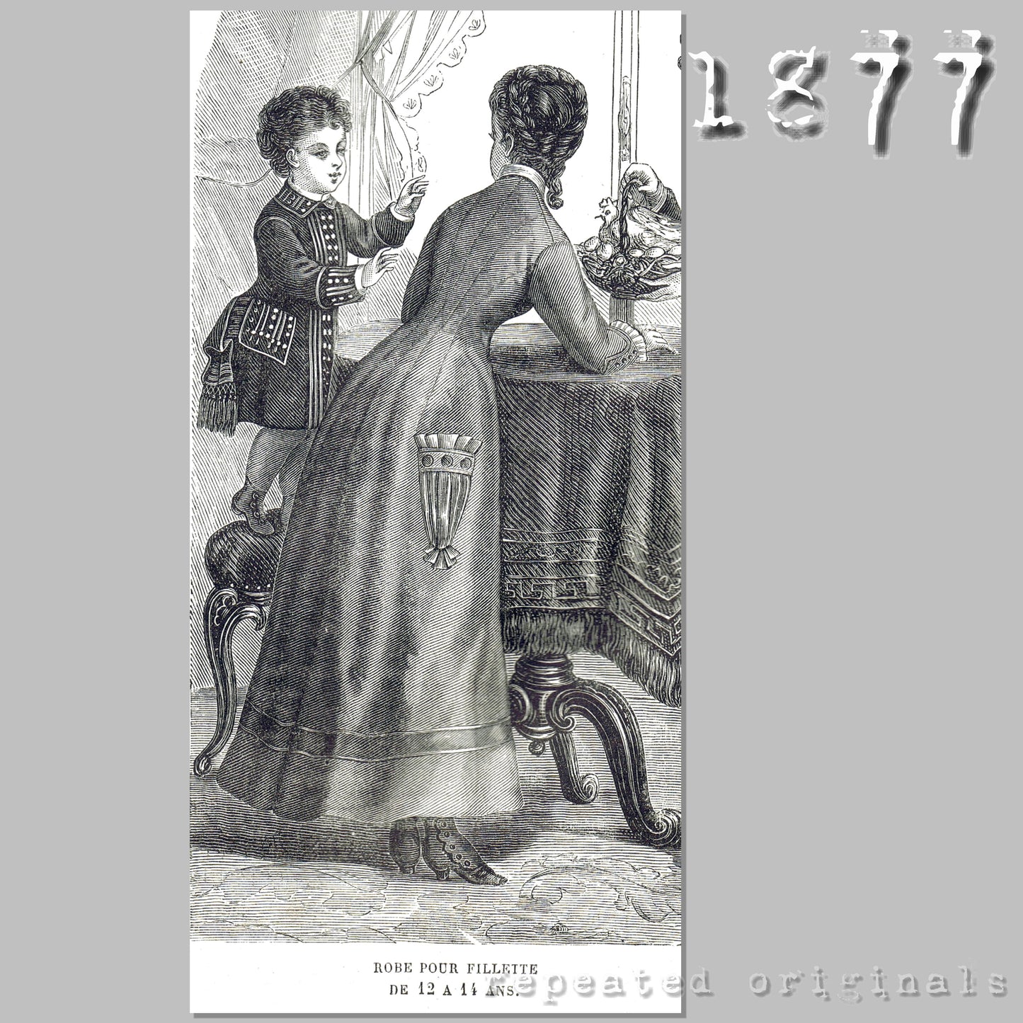 1877 Dress for Girl 12-14yrs Sewing Pattern - INSTANT DOWNLOAD PDF