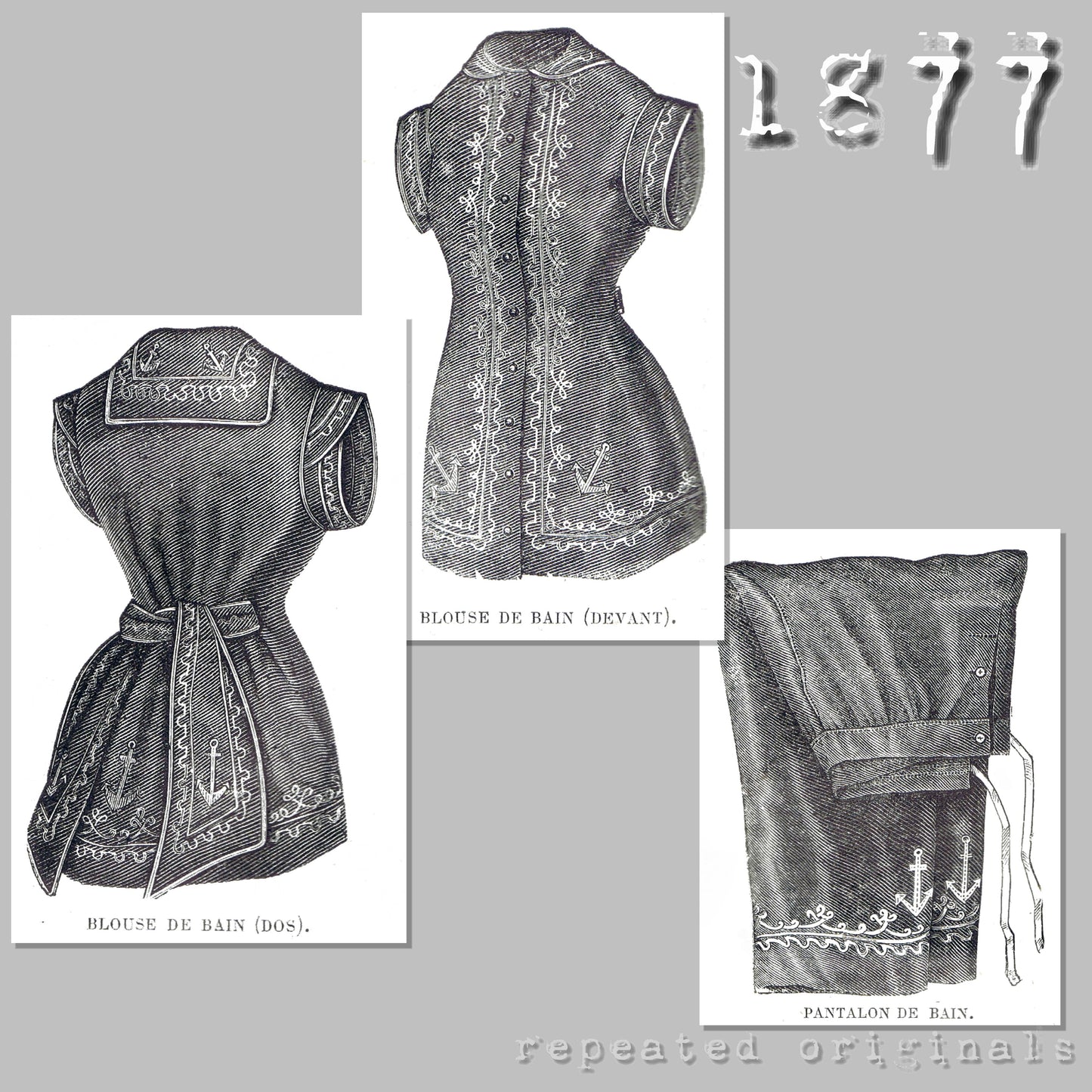 1877 Serge Bathing Suit Sewing Pattern - INSTANT DOWNLOAD PDF
