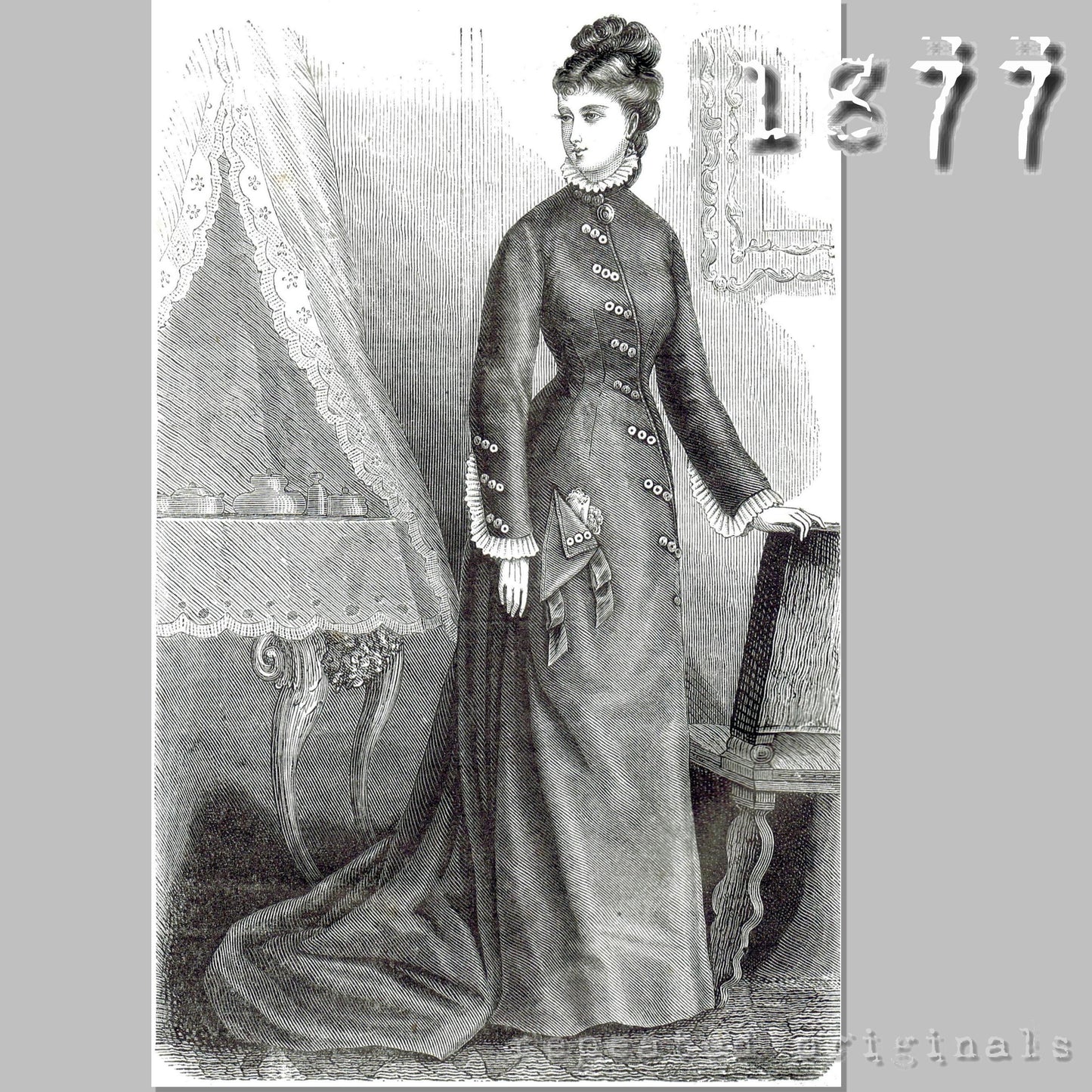 1877 Princess Dress Sewing Pattern - INSTANT DOWNLOAD PDF