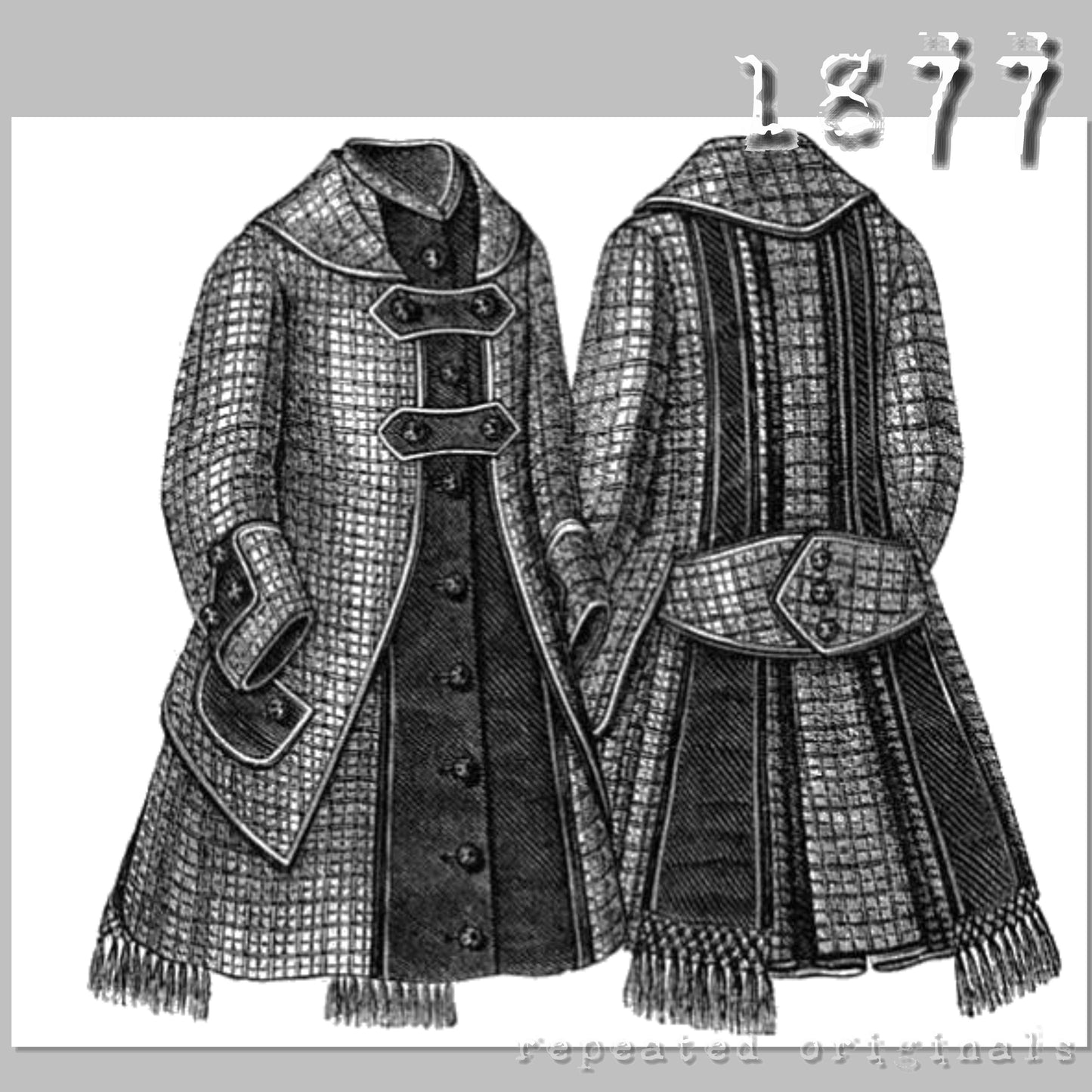 1877 Dress for Girl 4 - 6 Years Sewing Pattern - INSTANT DOWNLOAD PDF